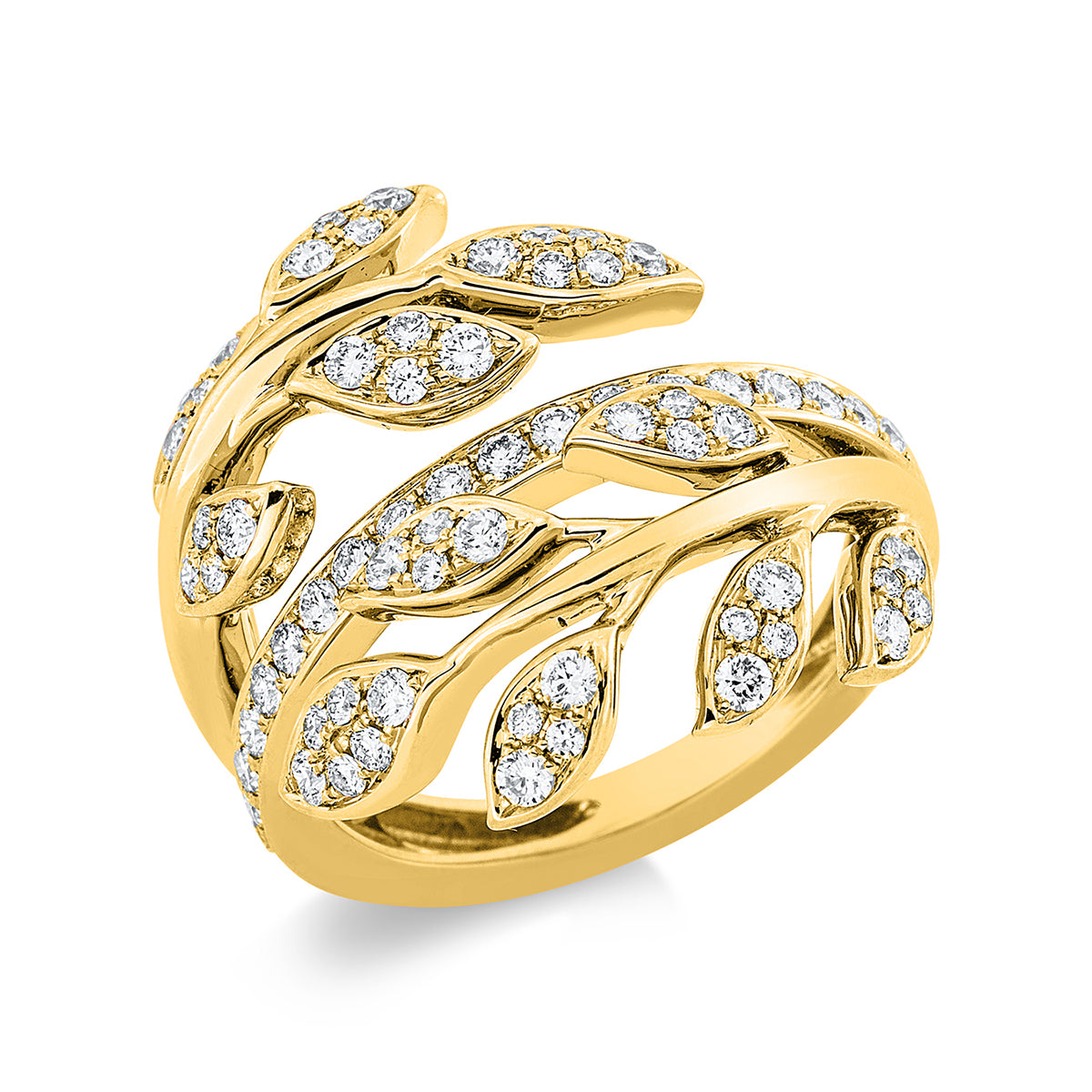 diamond full cut  multi-stone ring in yellow gold
