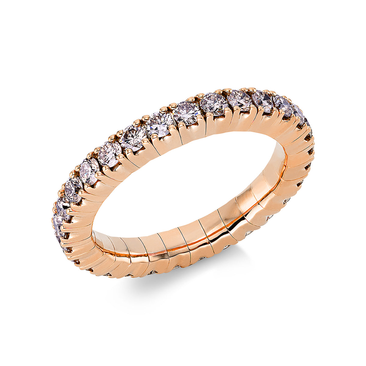 diamond full cut  flex ring in red gold