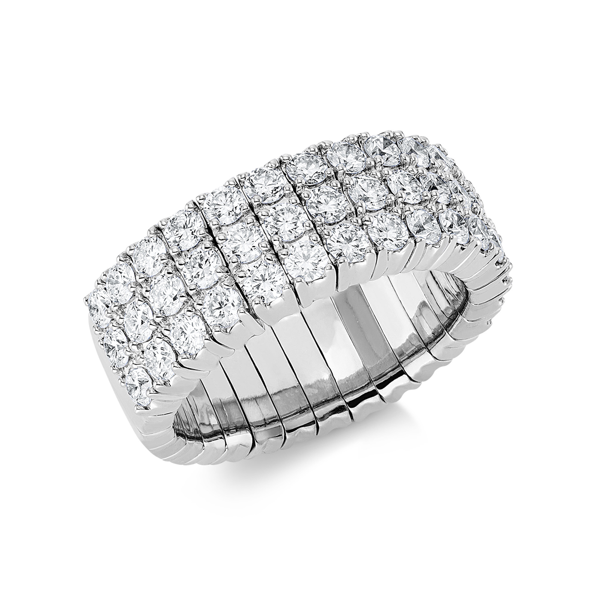 diamond full cut  flex ring in white gold