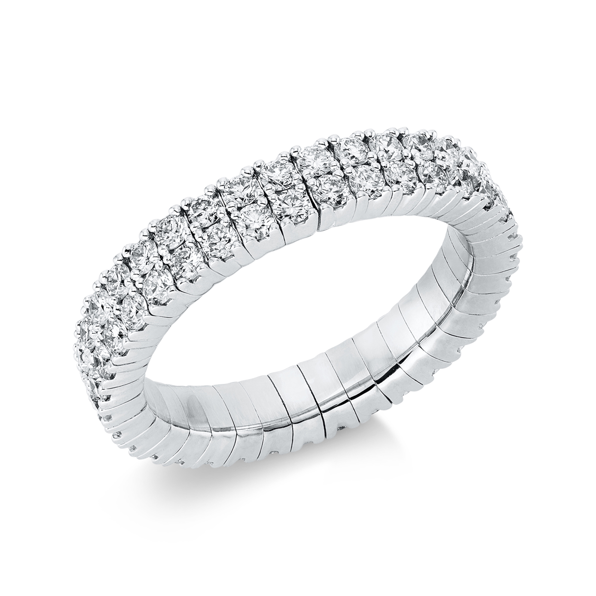 diamond full cut  flex ring in white gold