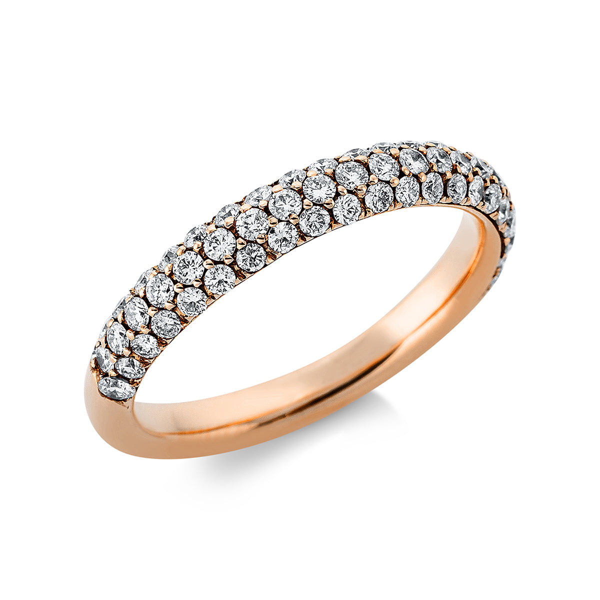 diamond full cut  pavé ring in red gold
