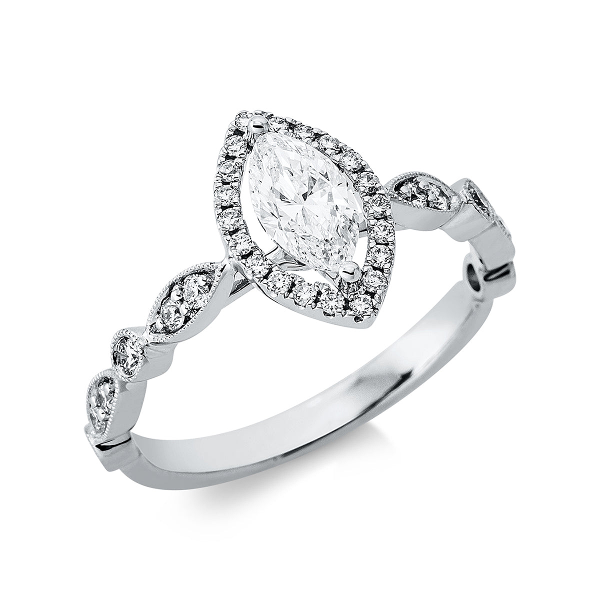 solitaire with accent stones ring - 1DK41