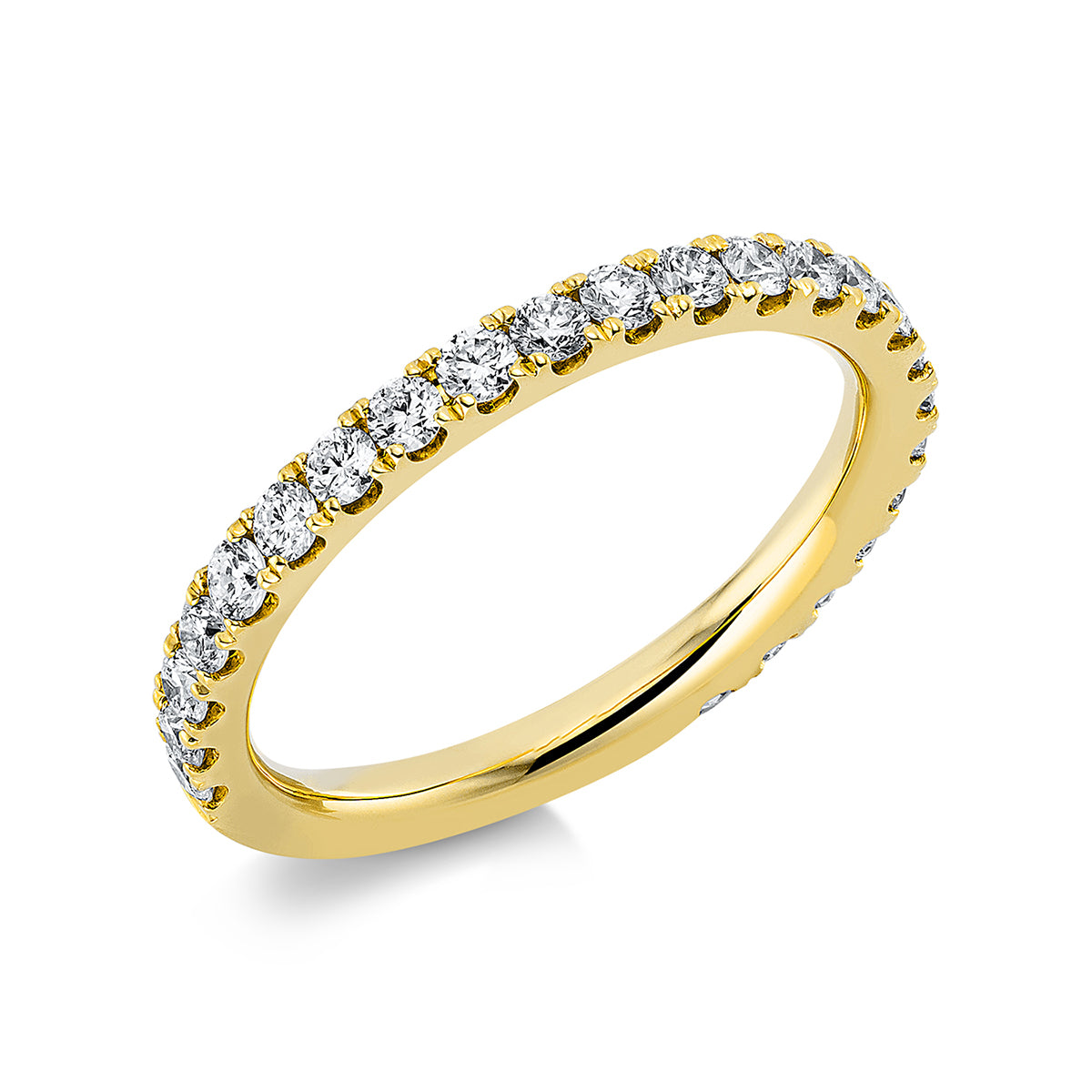 diamond full cut  eternity full ring in yellow gold