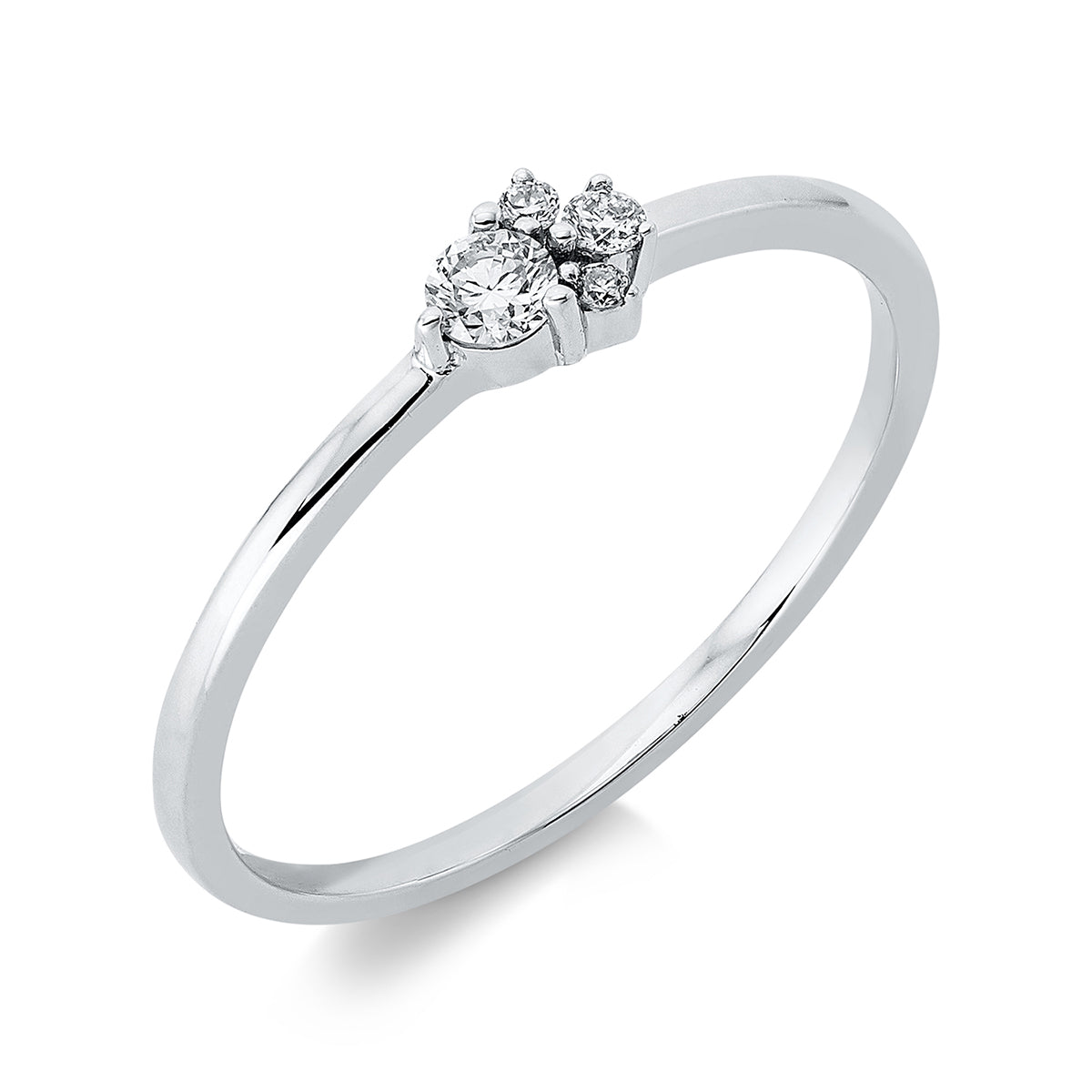 diamond full cut  modern woman ring in white gold