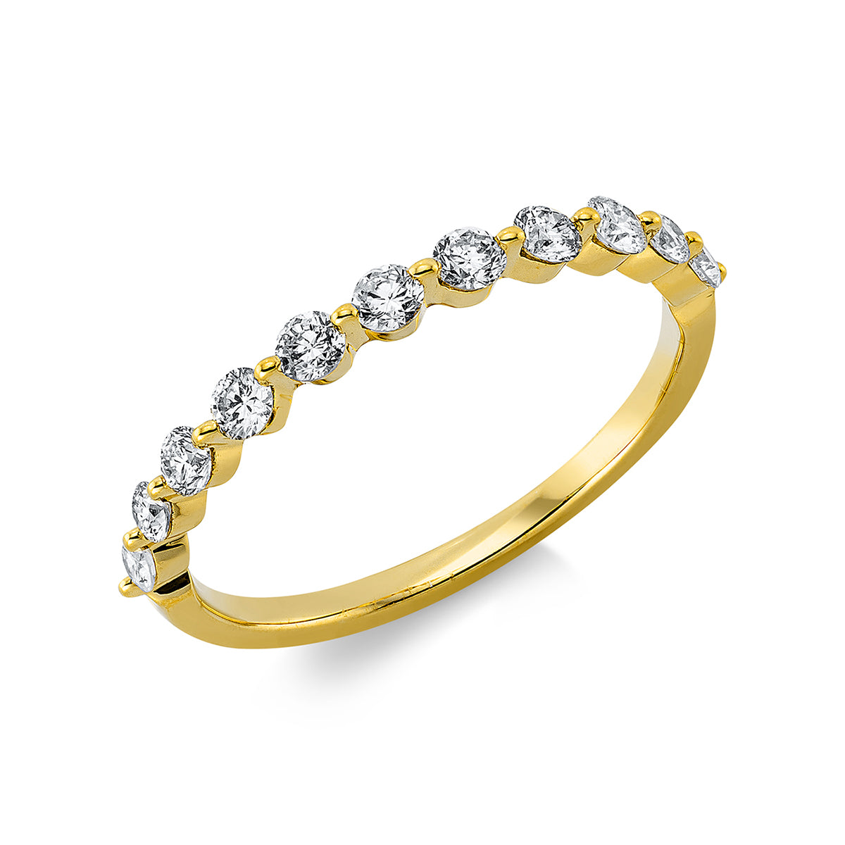 diamond full cut  modern woman ring in yellow gold