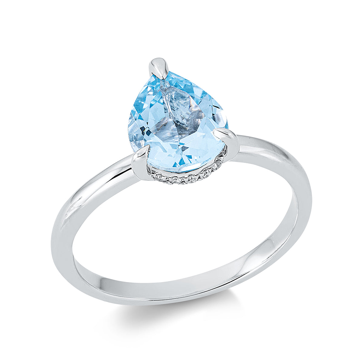 diamond single cut topaz colored stone fashion ring in white gold