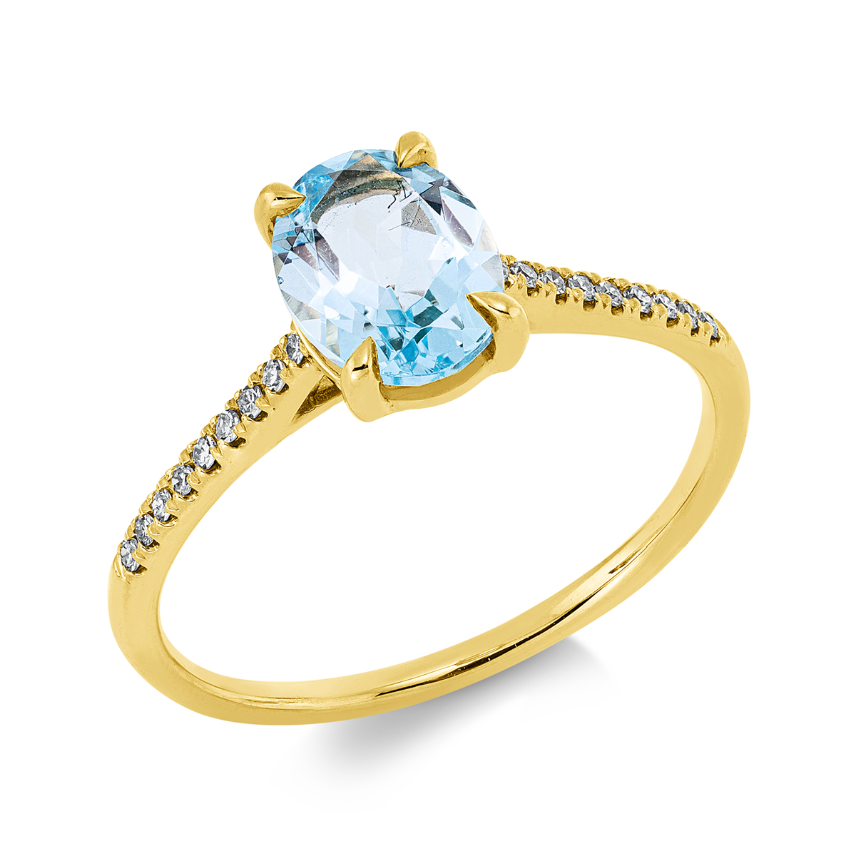 diamond single cut topaz colored stone fashion ring in yellow gold
