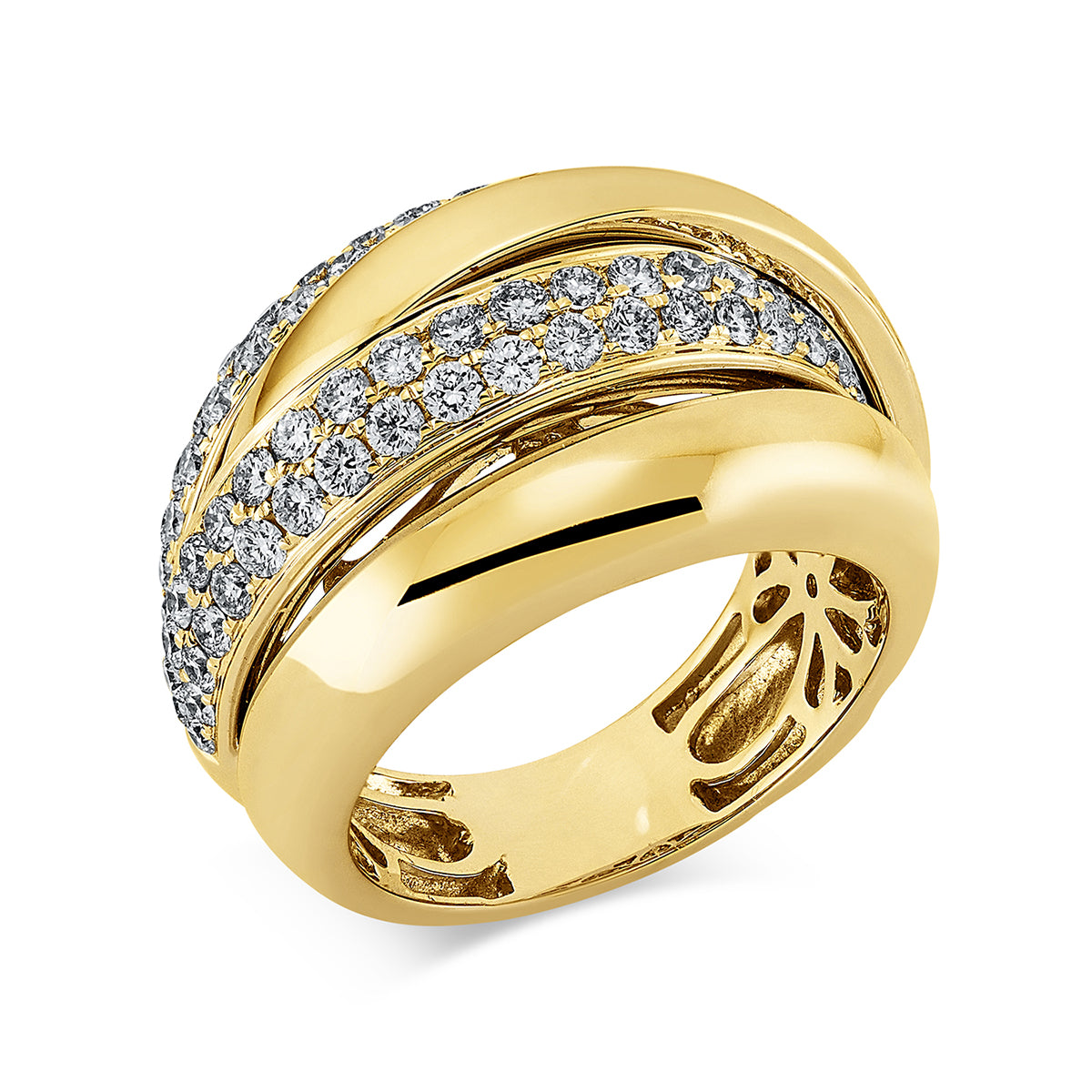 diamond full cut  exclusive ring in yellow gold