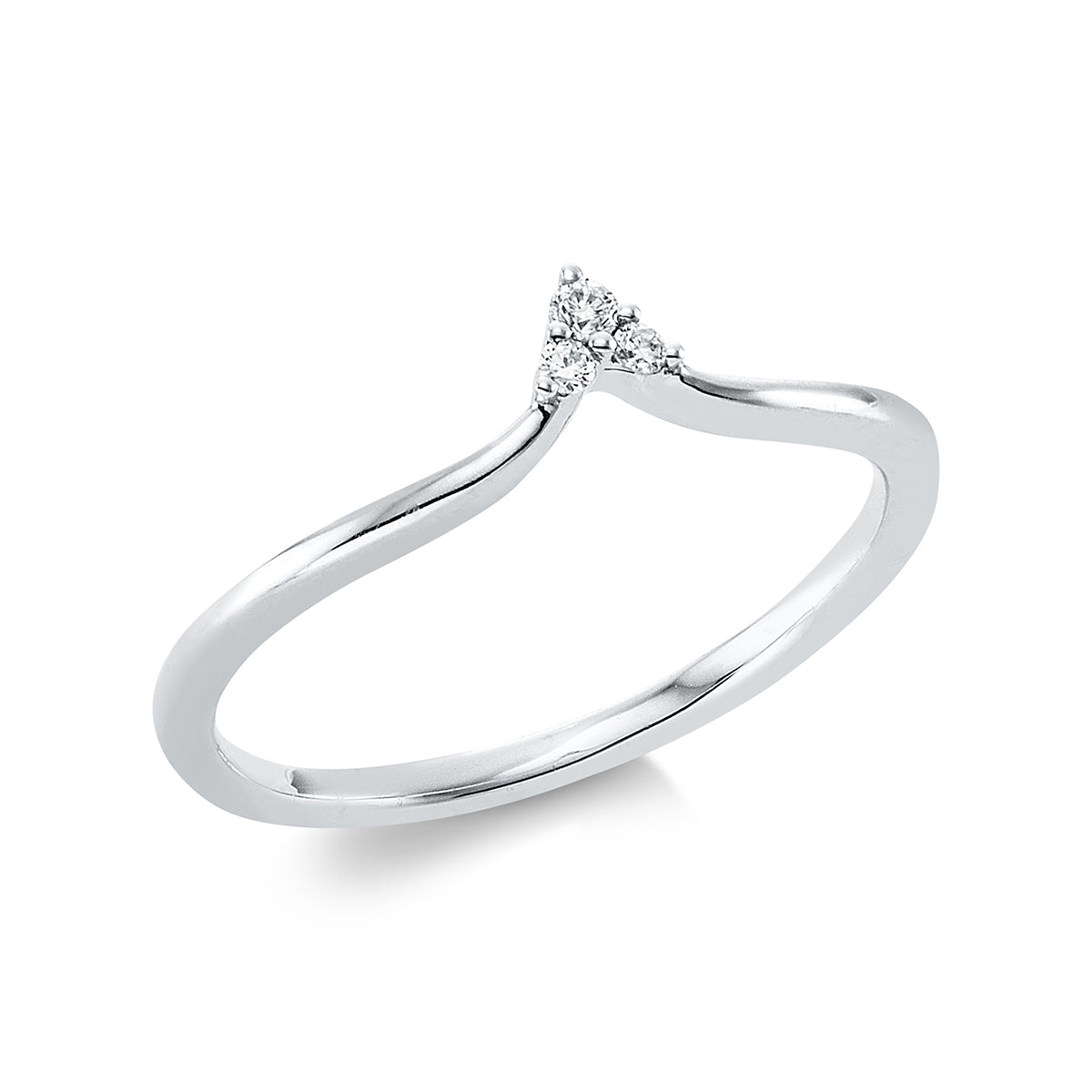 diamond full cut  modern woman ring in white gold