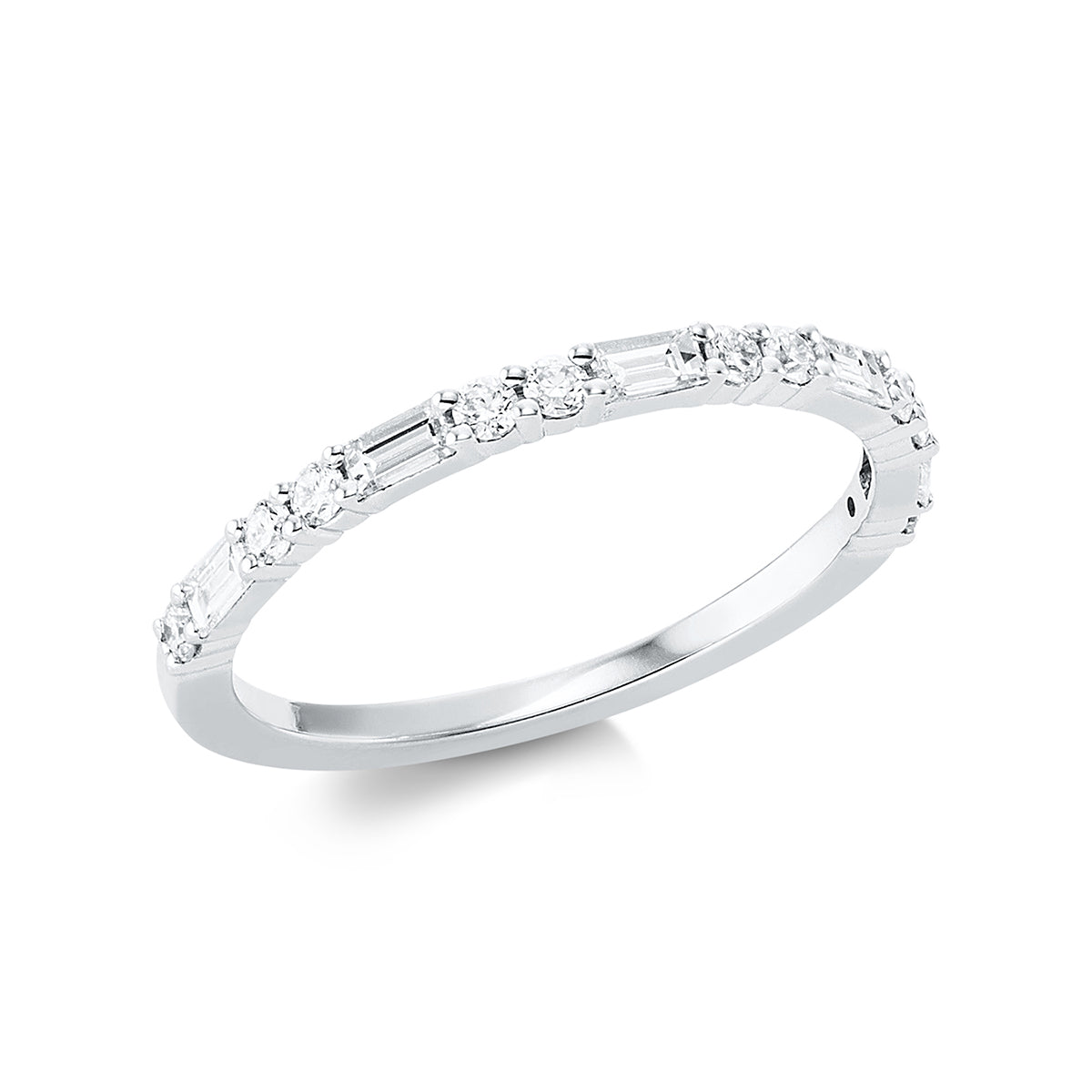 diamond full cut  modern woman ring in white gold