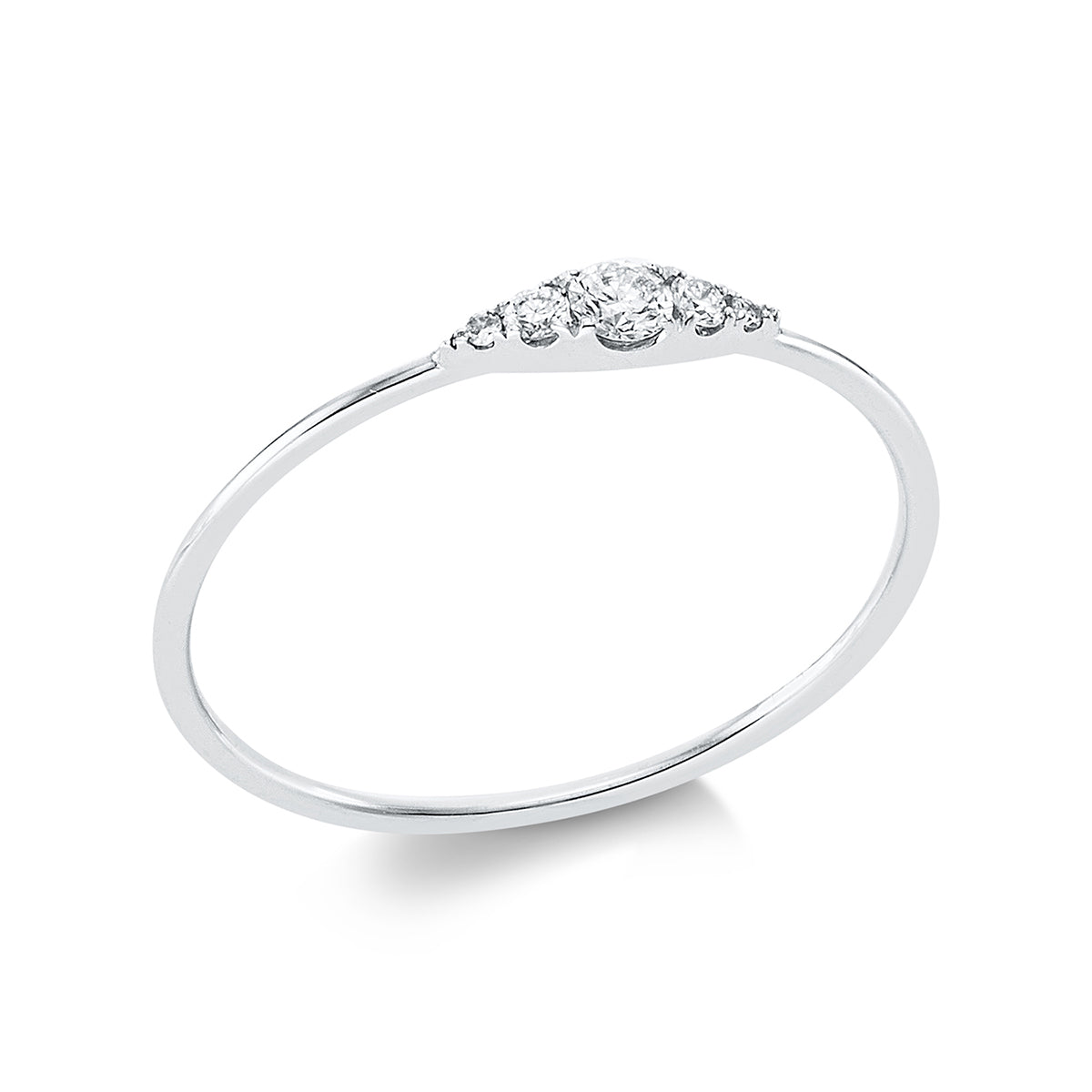 diamond full cut  modern woman ring in white gold