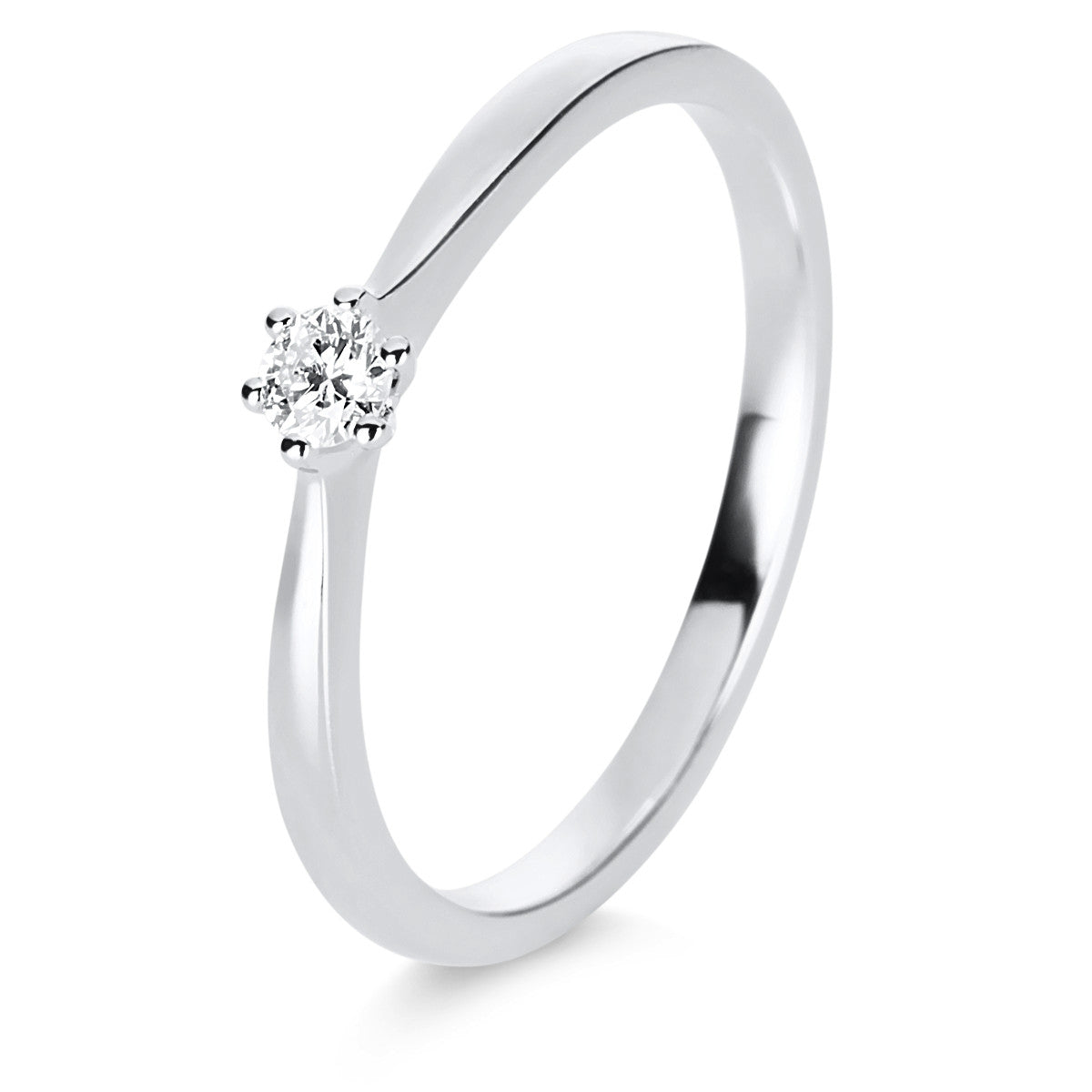 diamond full cut  solitaire ring in white gold