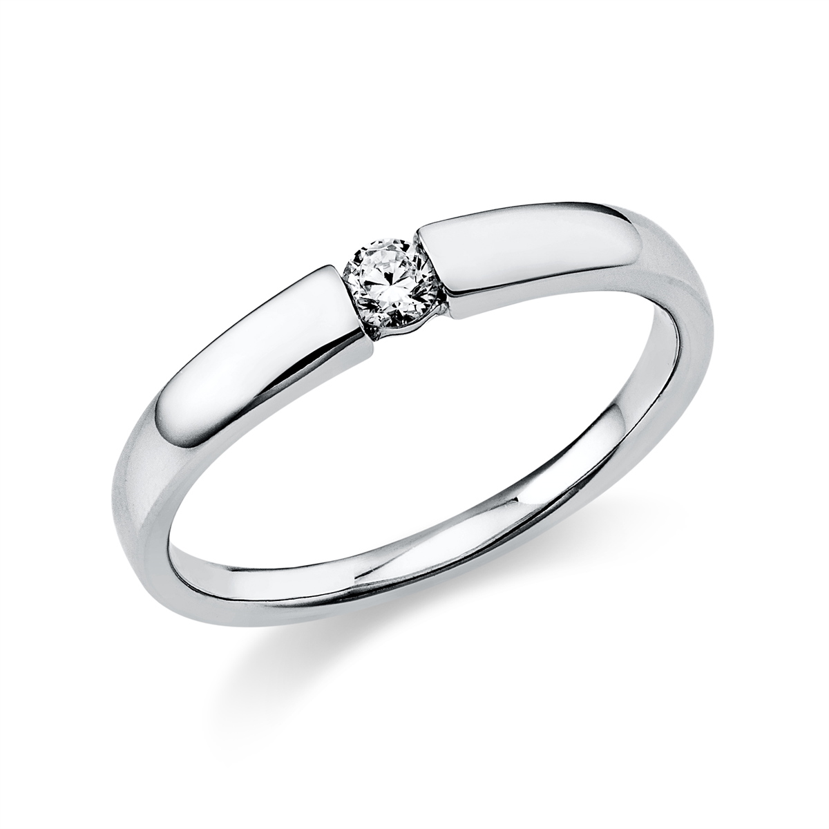 diamond full cut  solitaire ring in white gold