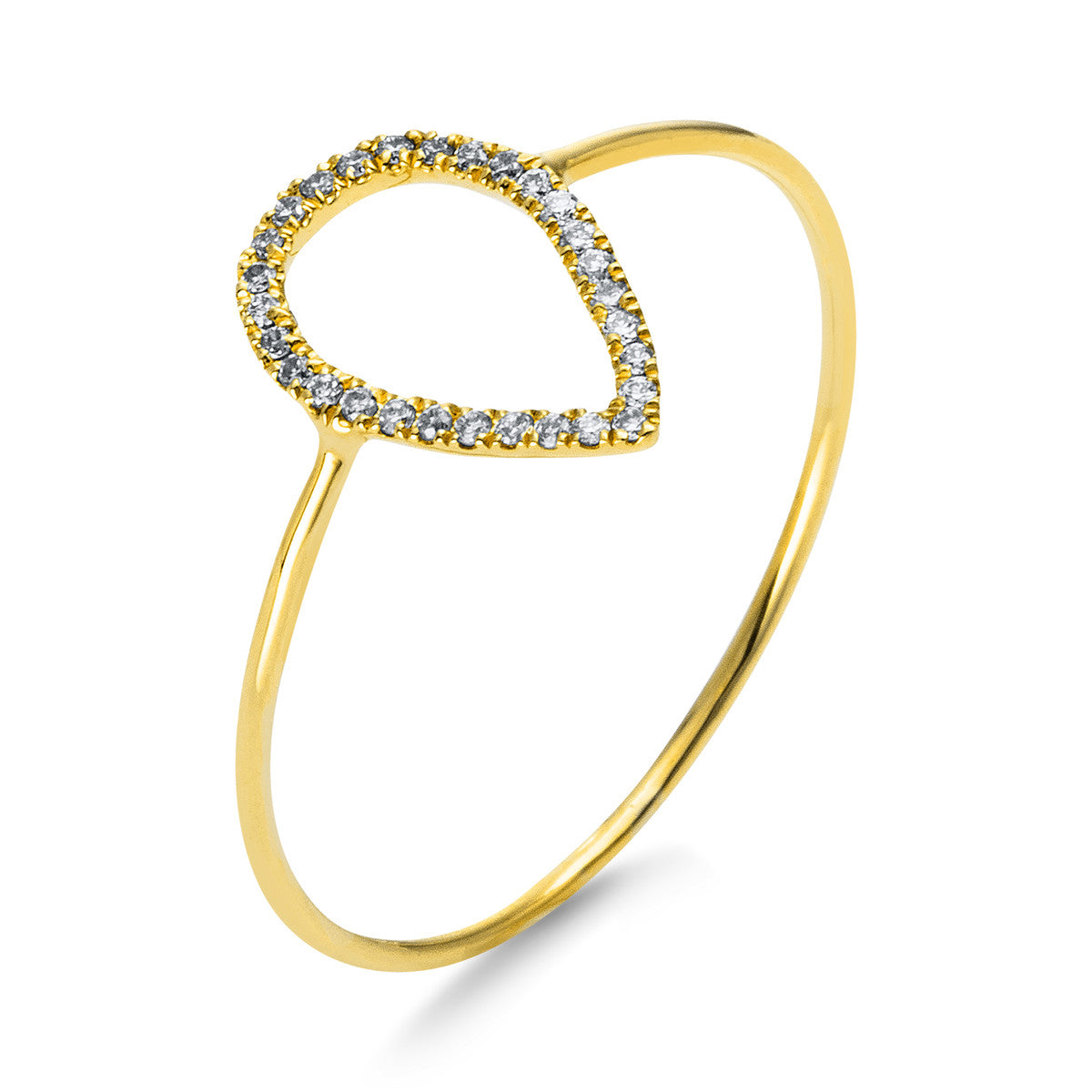 diamond full cut  modern woman ring in yellow gold