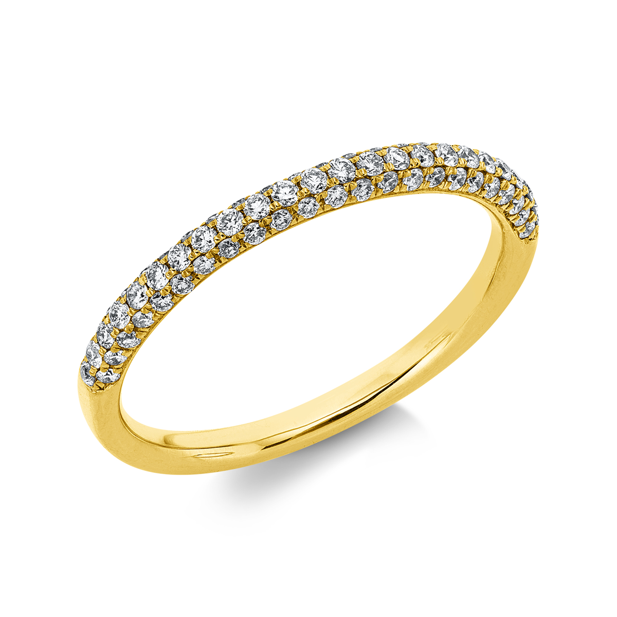 diamond full cut  eternity full ring in yellow gold