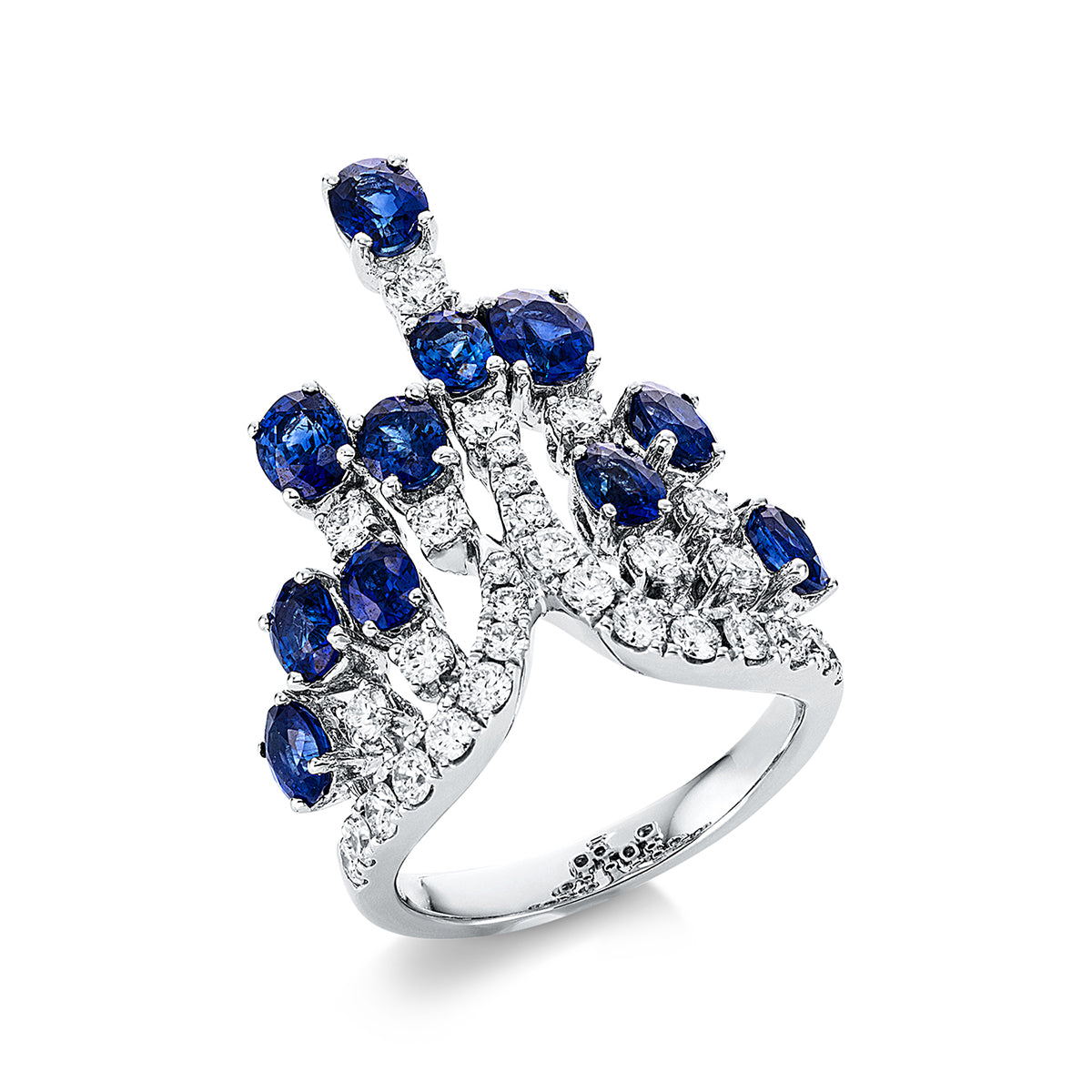 Klassieke ring met gekleurde steen - 1EB03