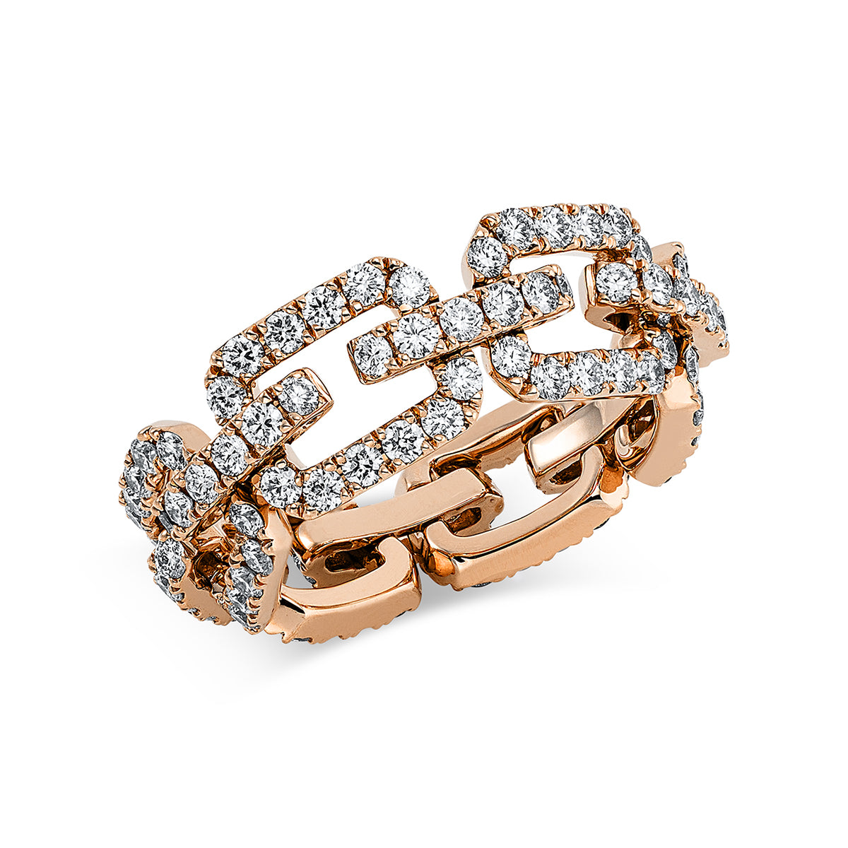 diamond full cut  exclusive ring in red gold