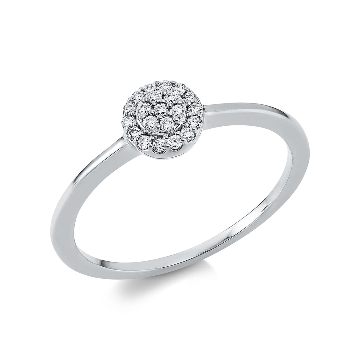 diamond full cut  illusion classic ring in white gold
