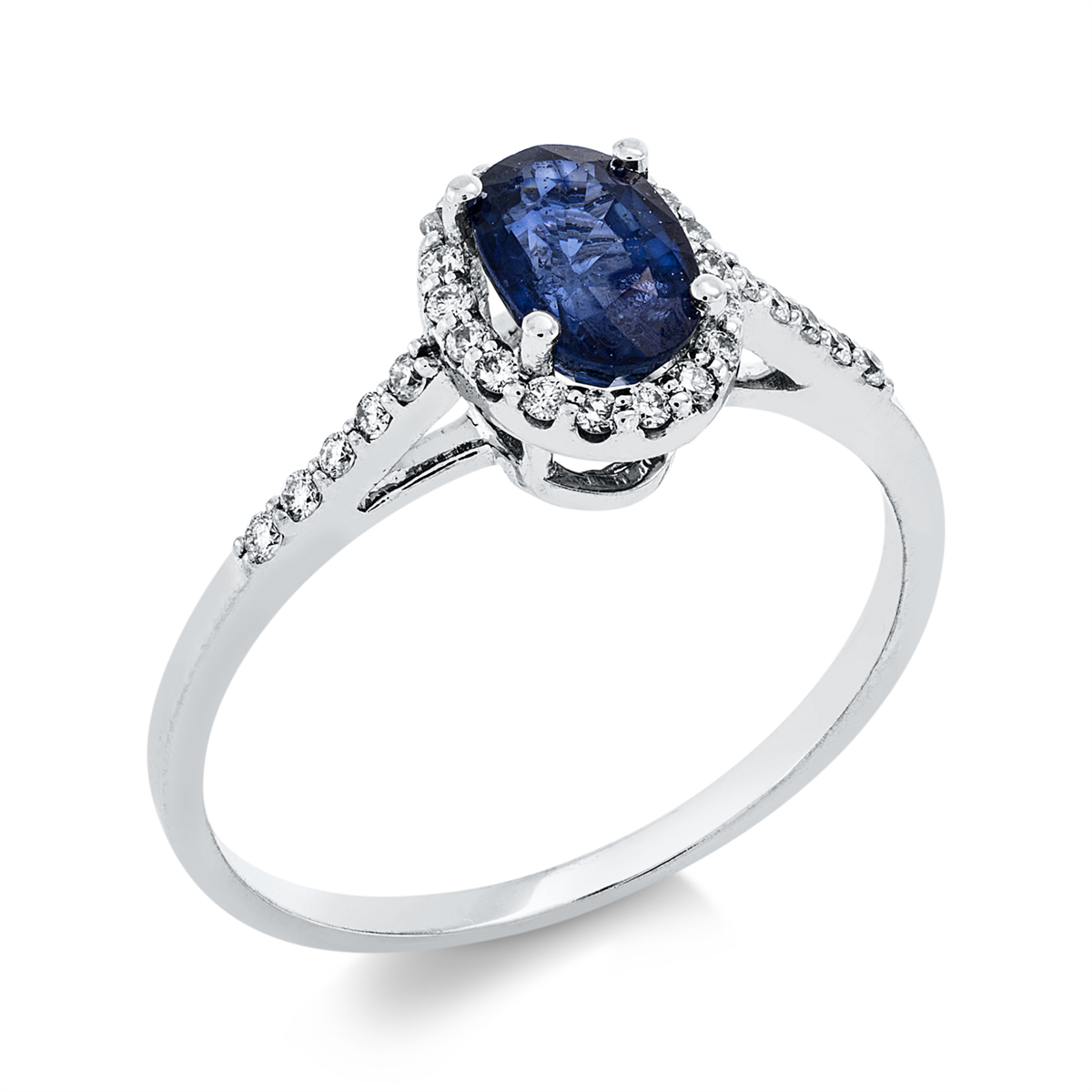 gekleurde steen klassieke ring - 1EL09