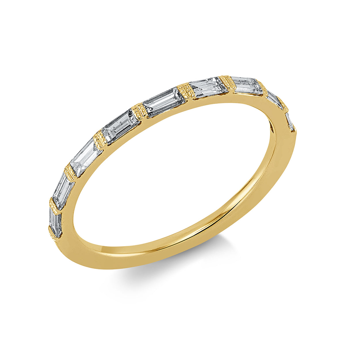 baguette  baguette ring in yellow gold