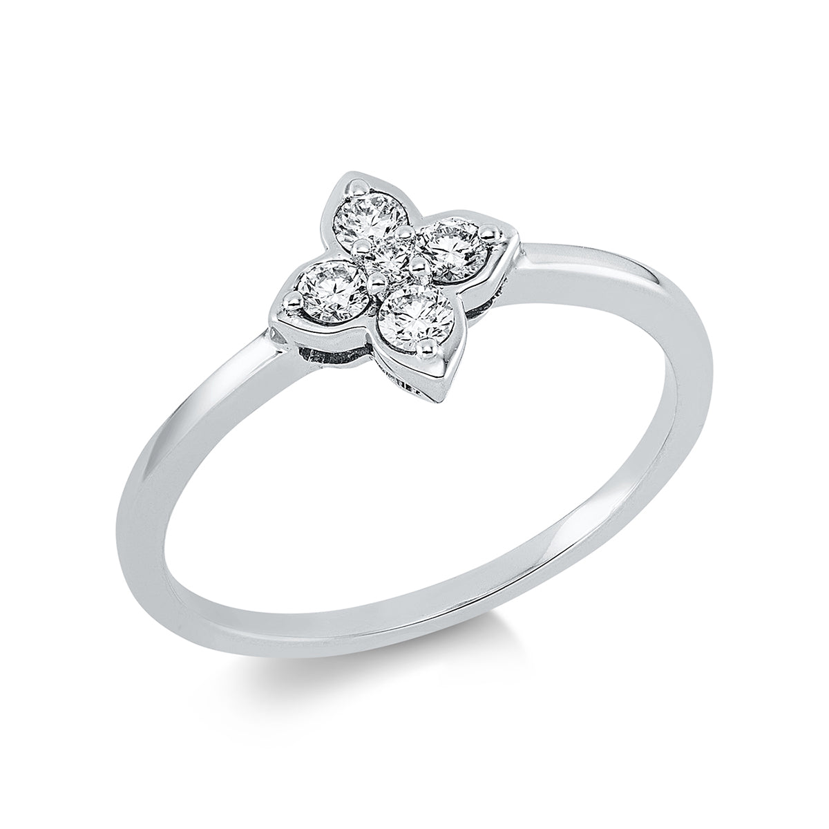 diamond full cut  modern woman ring in white gold