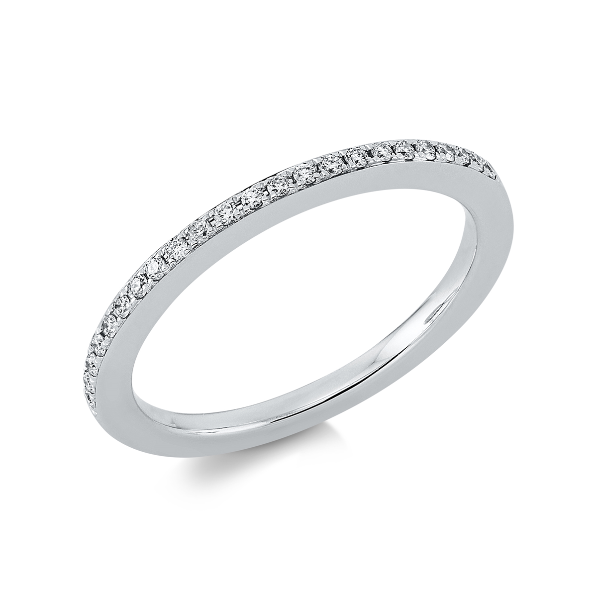 diamond full cut  modern woman ring in white gold