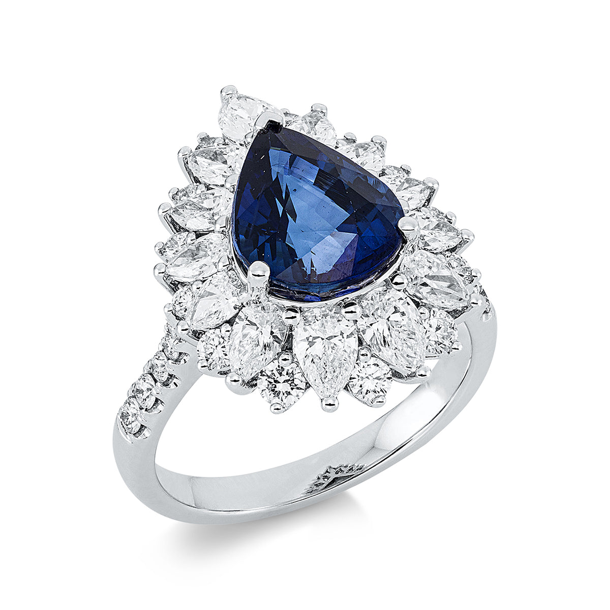 Klassieke ring met gekleurde steen - 1ET93