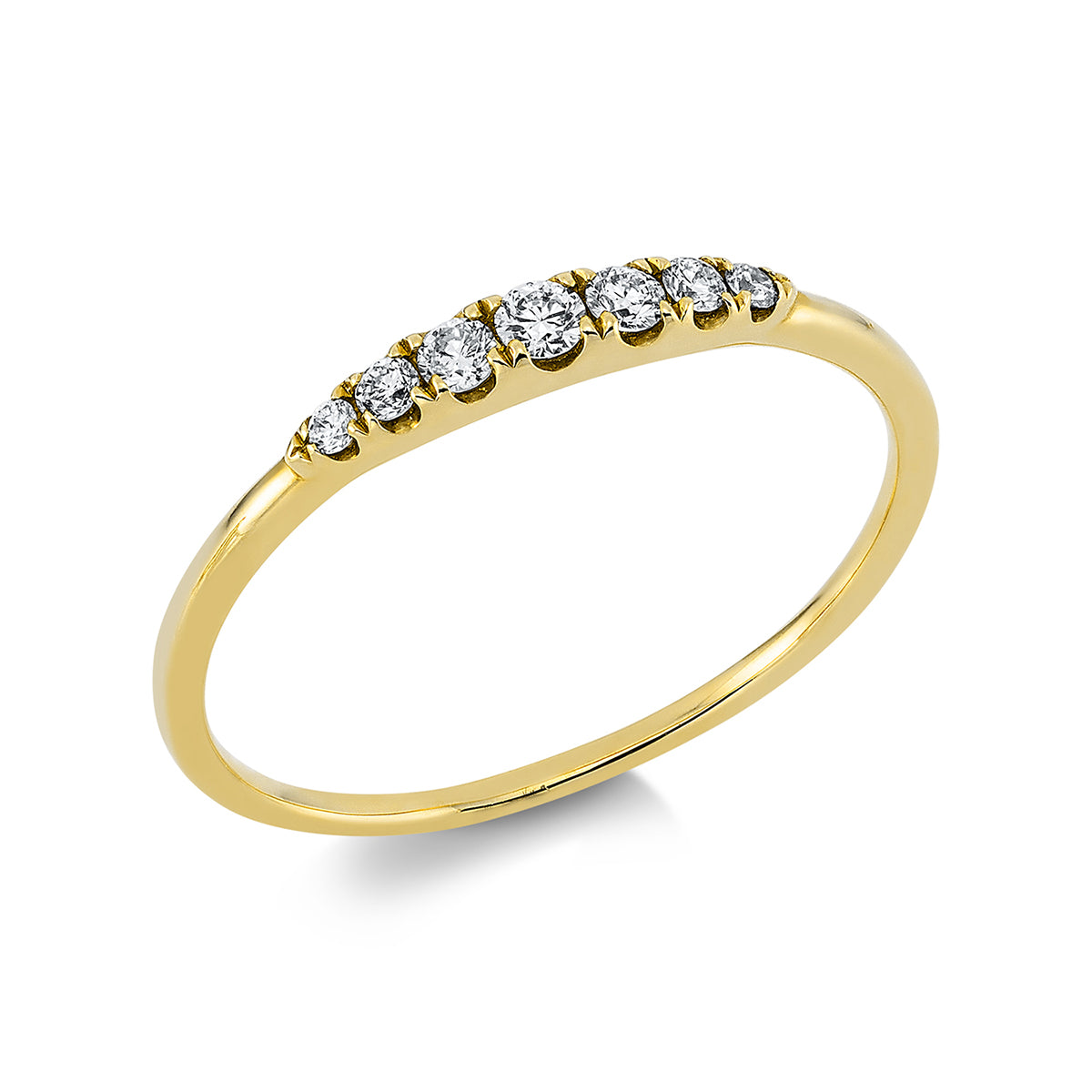 diamond full cut  modern woman ring in yellow gold