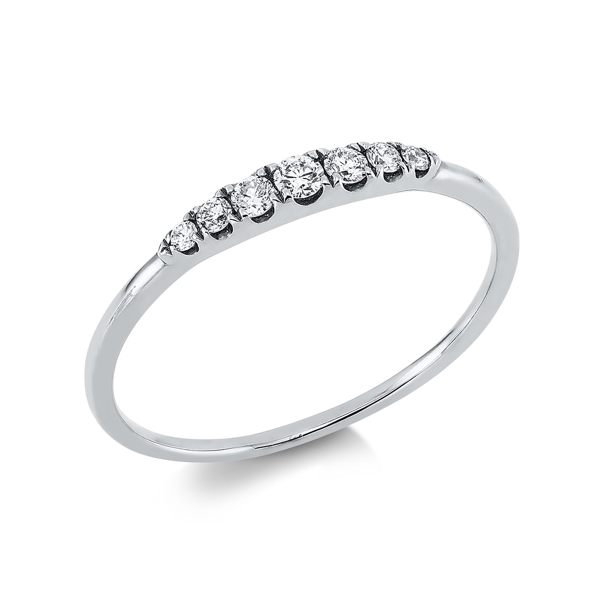 diamond full cut  modern woman ring in white gold