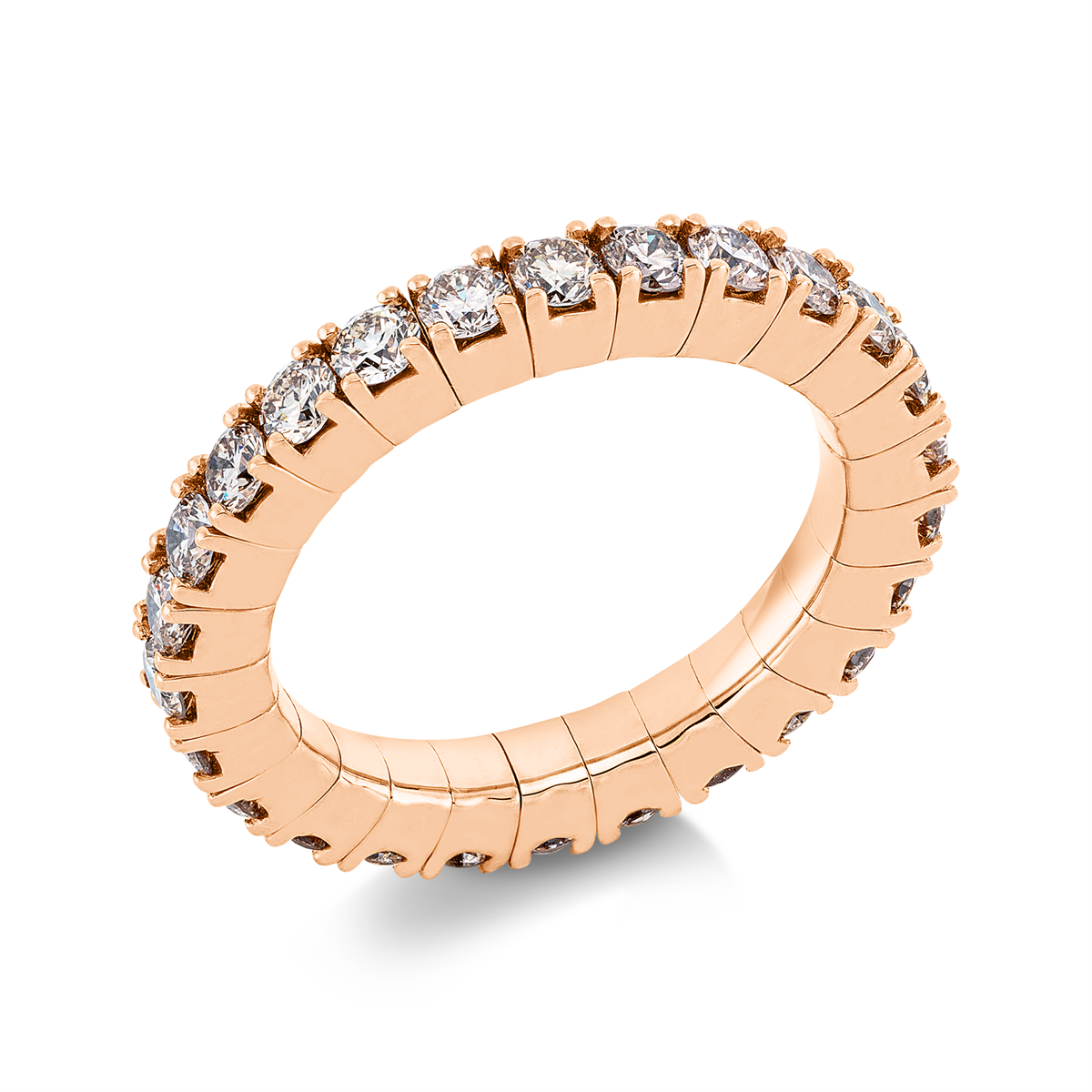 diamond full cut  flex ring in red gold