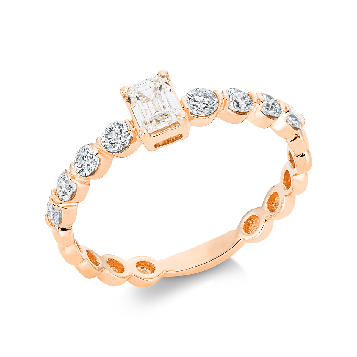 solitaire with accent stones ring - 1FA10