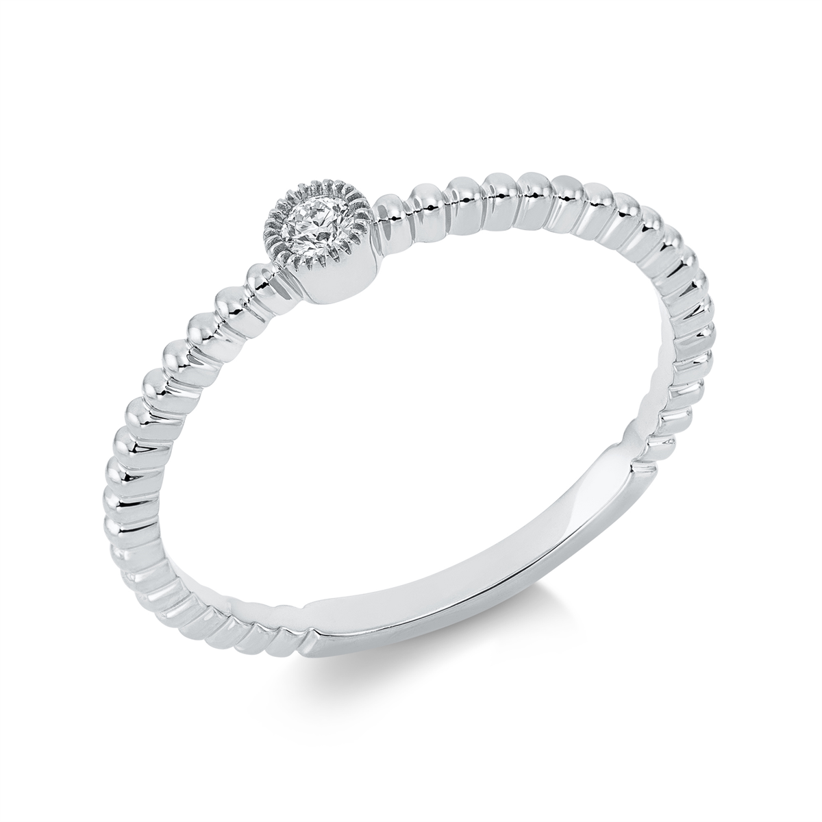 diamond full cut  solitaire ring in white gold