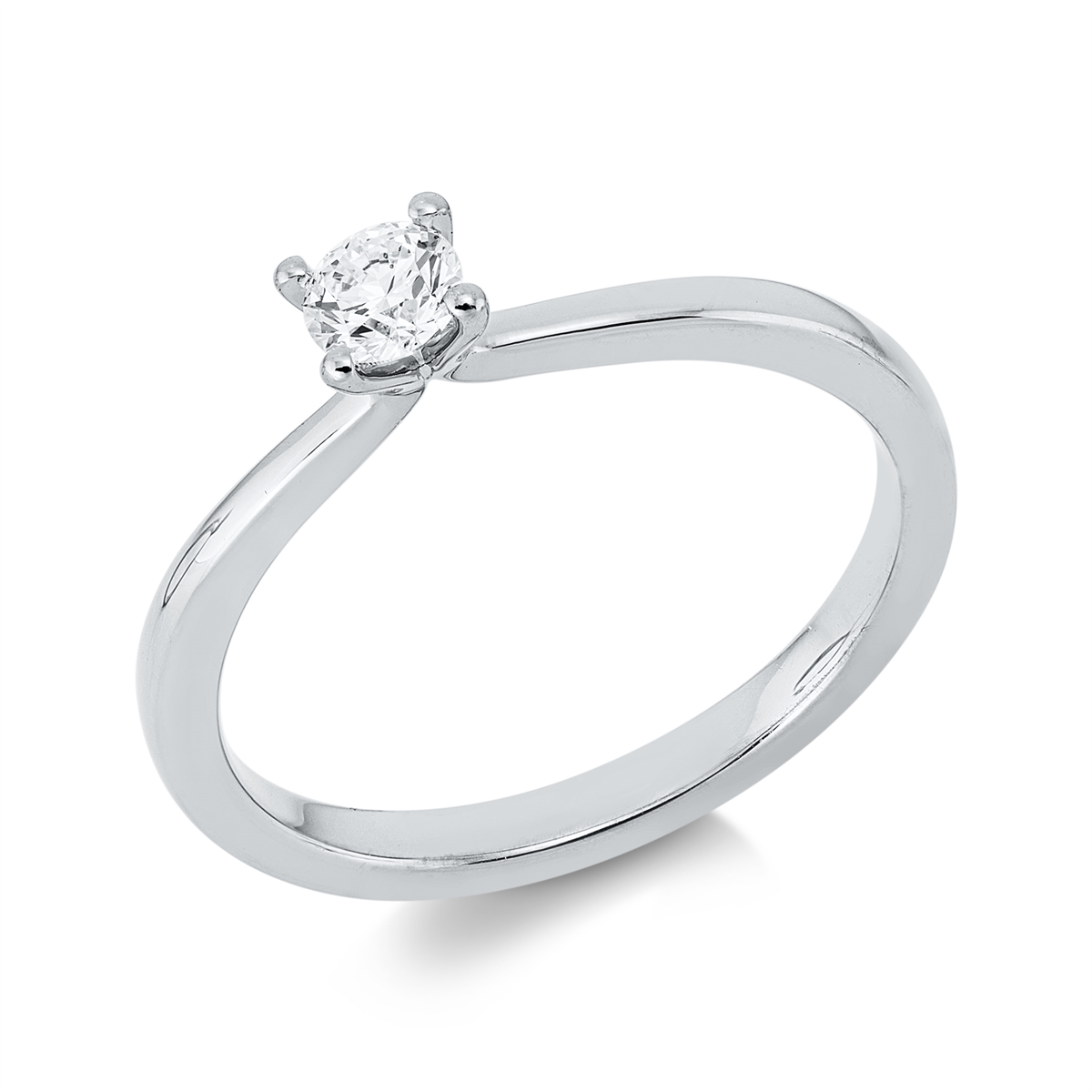 diamond full cut  solitaire ring in white gold