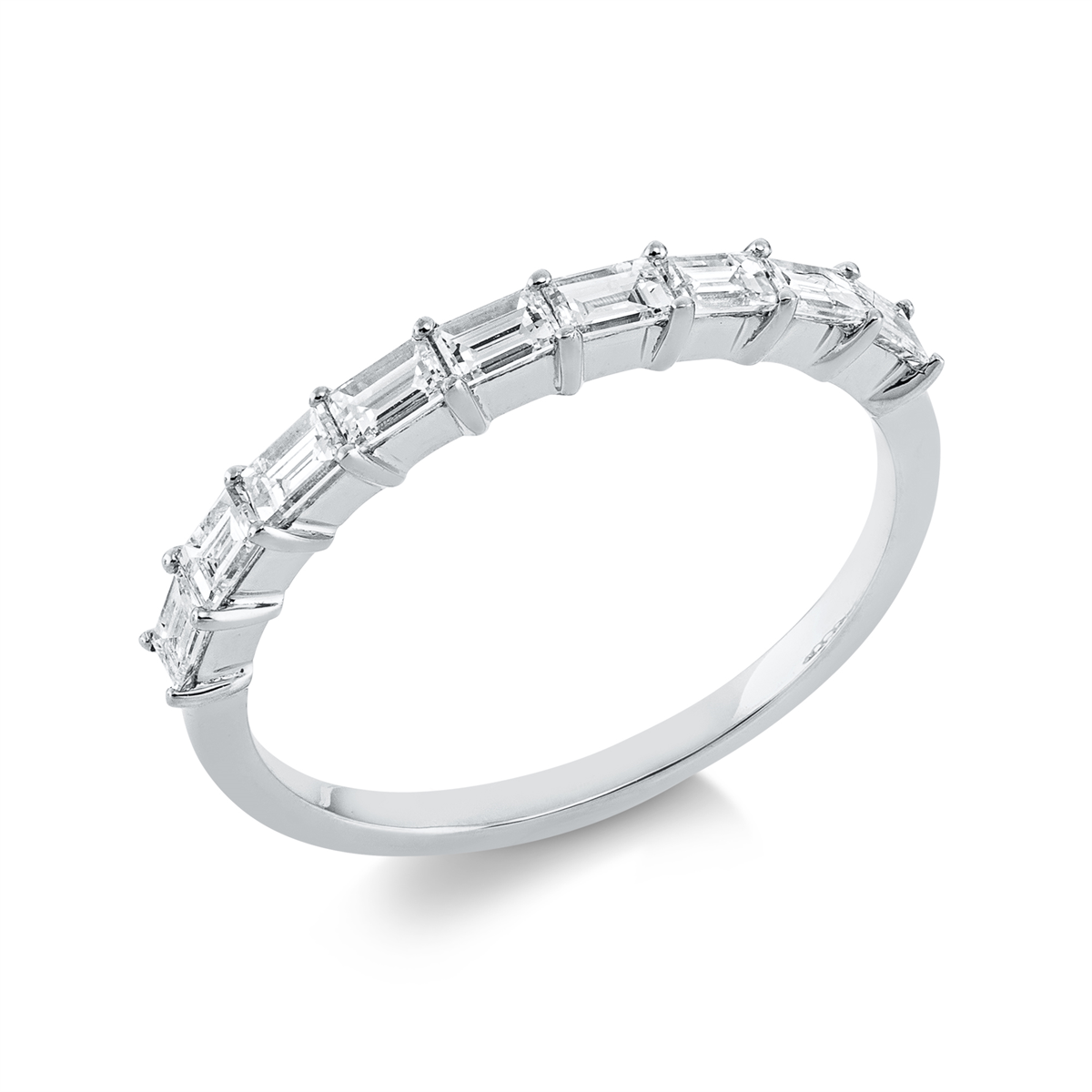 baguette  baguette ring in white gold