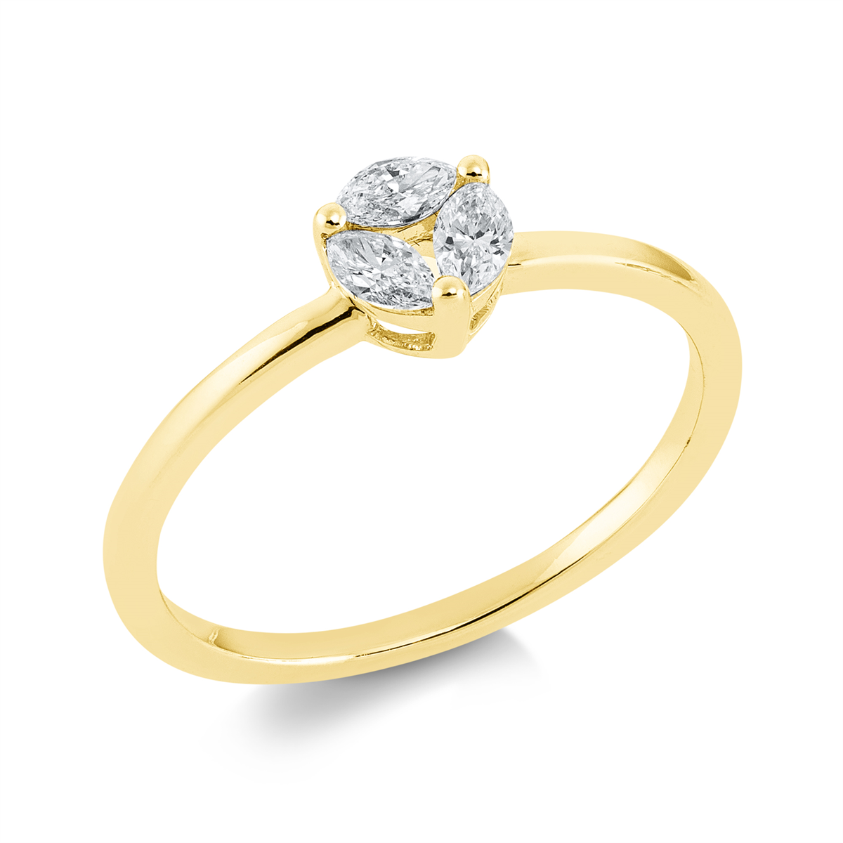 marquise  illusion classic ring in yellow gold
