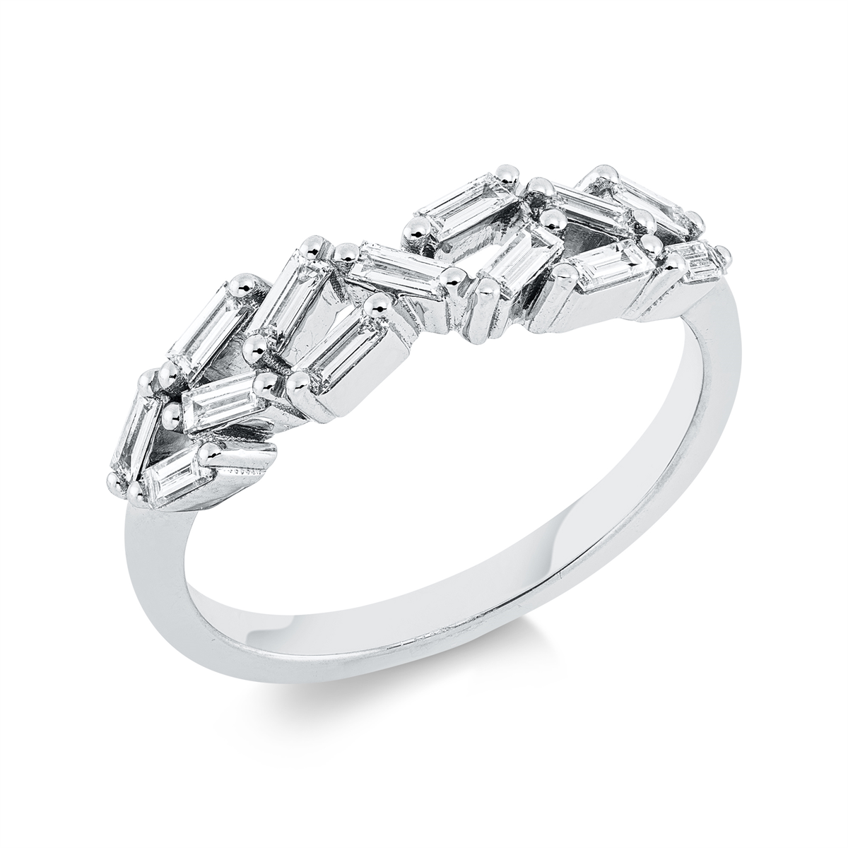 baguette  baguette ring in white gold