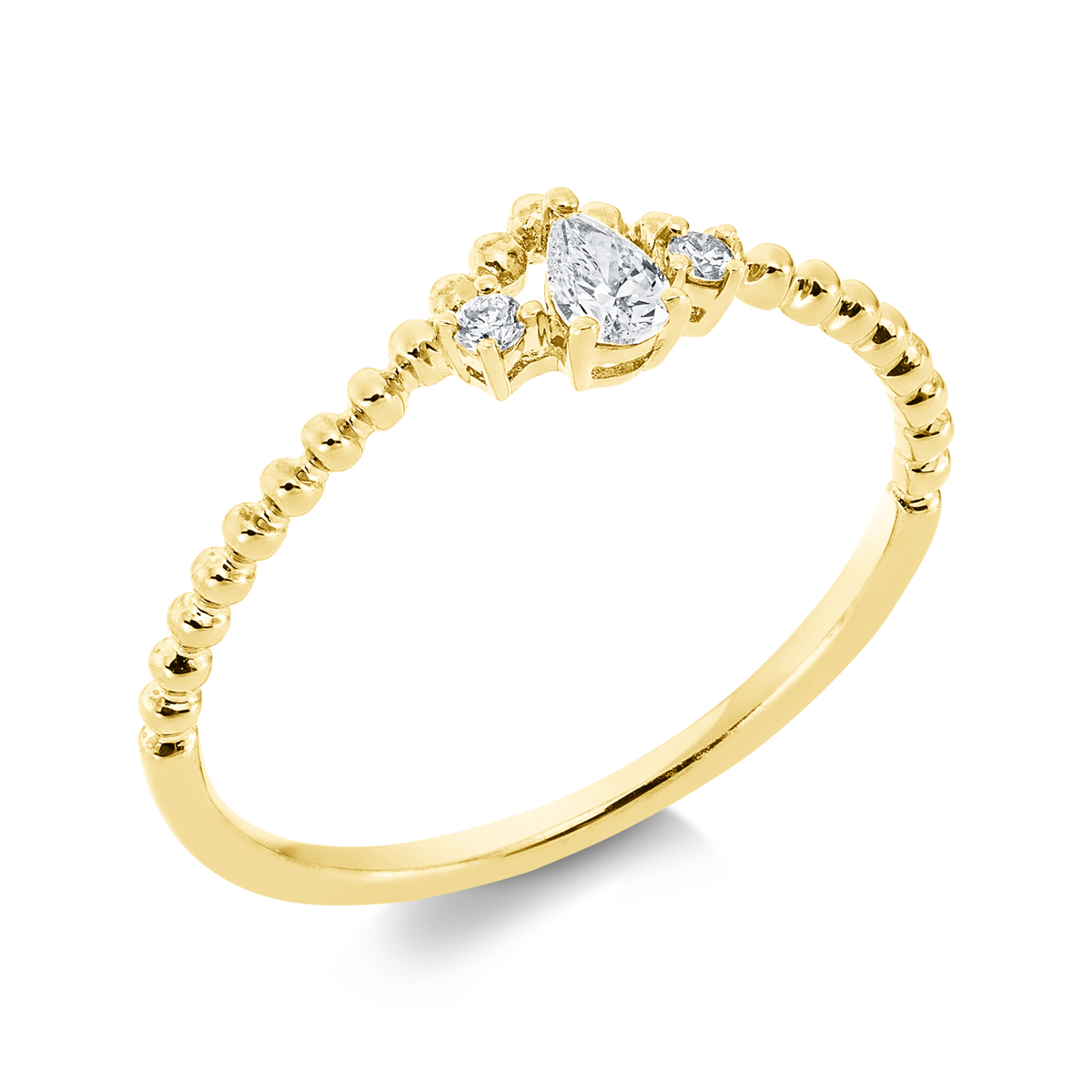 diamond full cut  modern woman ring in yellow gold