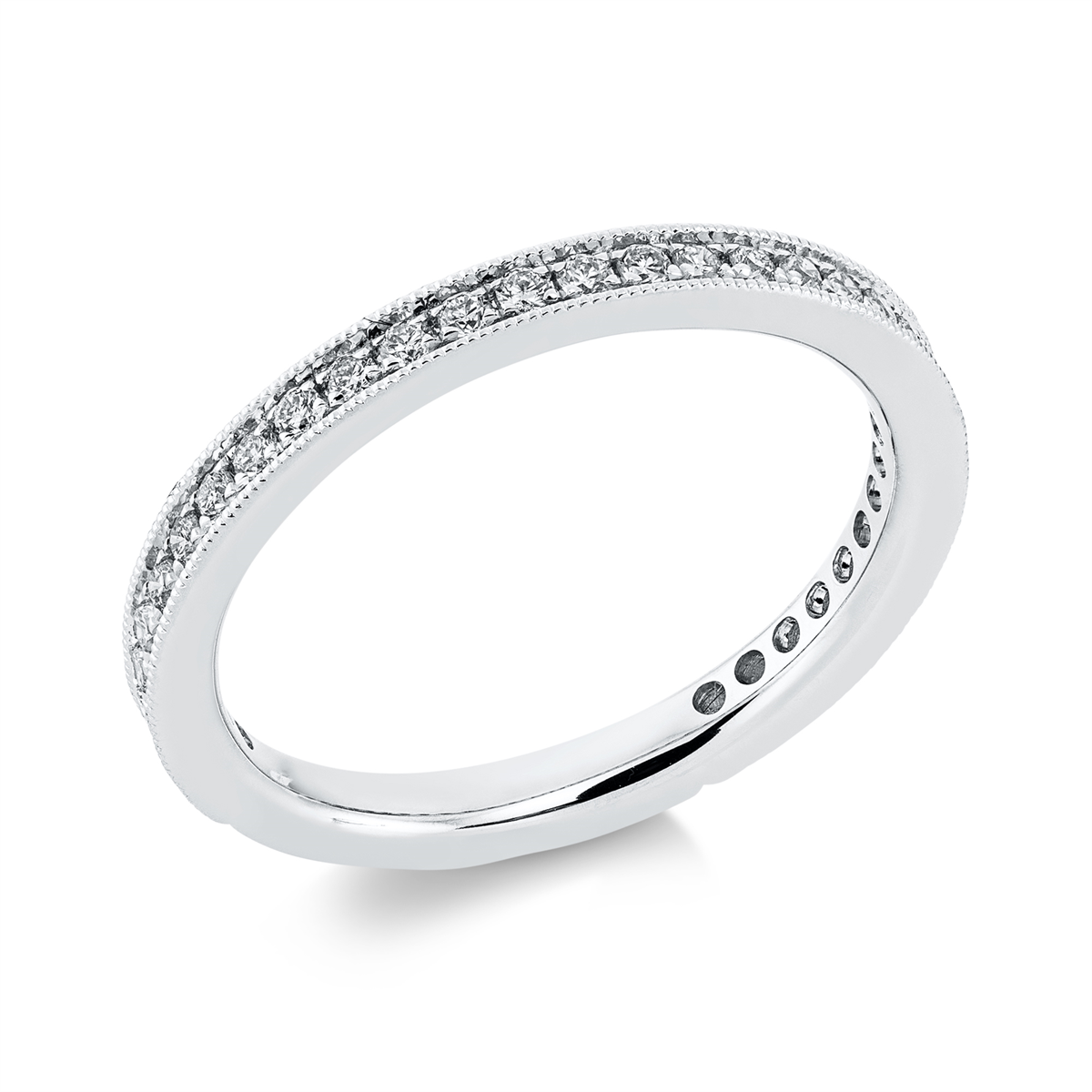 diamond full cut  eternity full ring in white gold