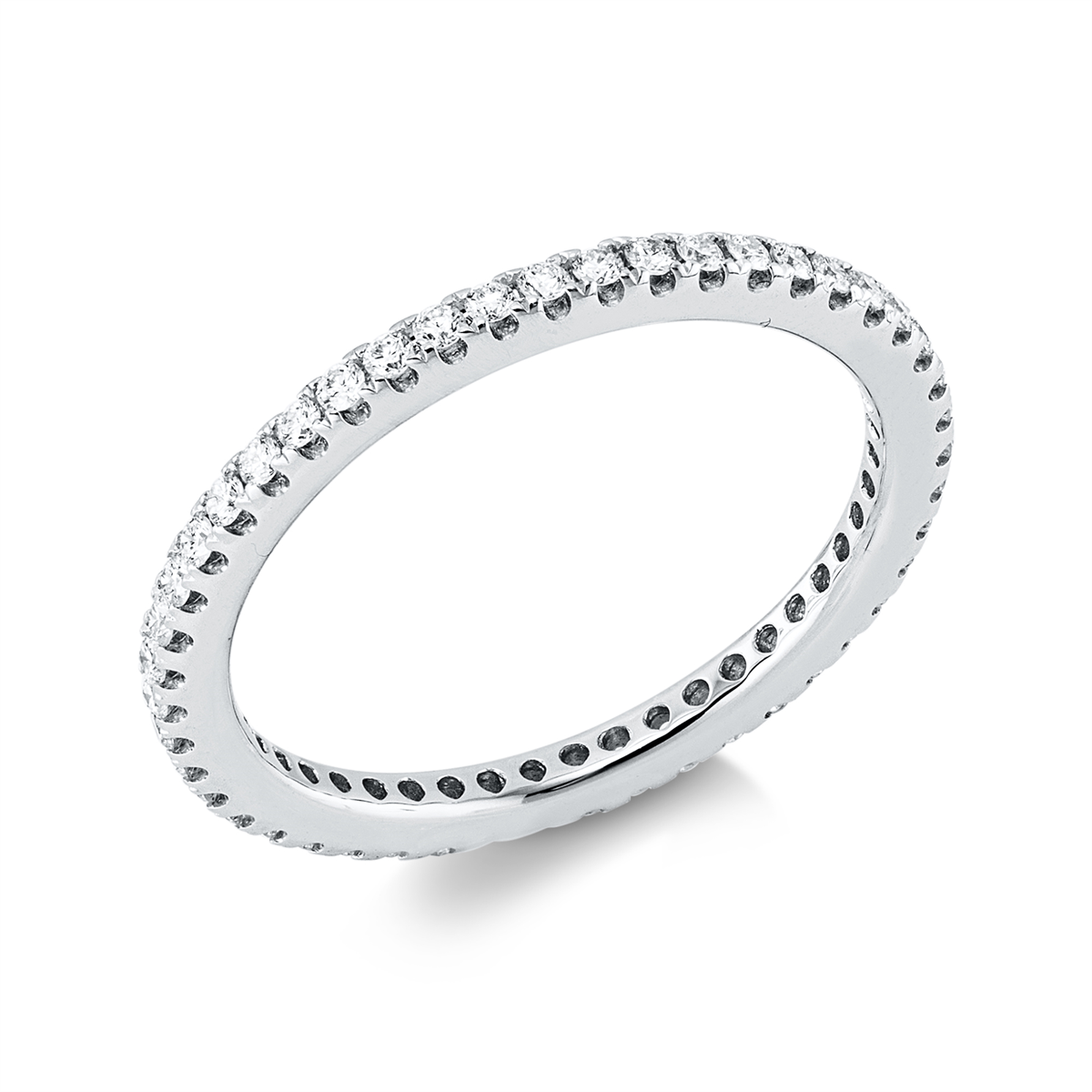 diamond full cut  eternity full ring in white gold