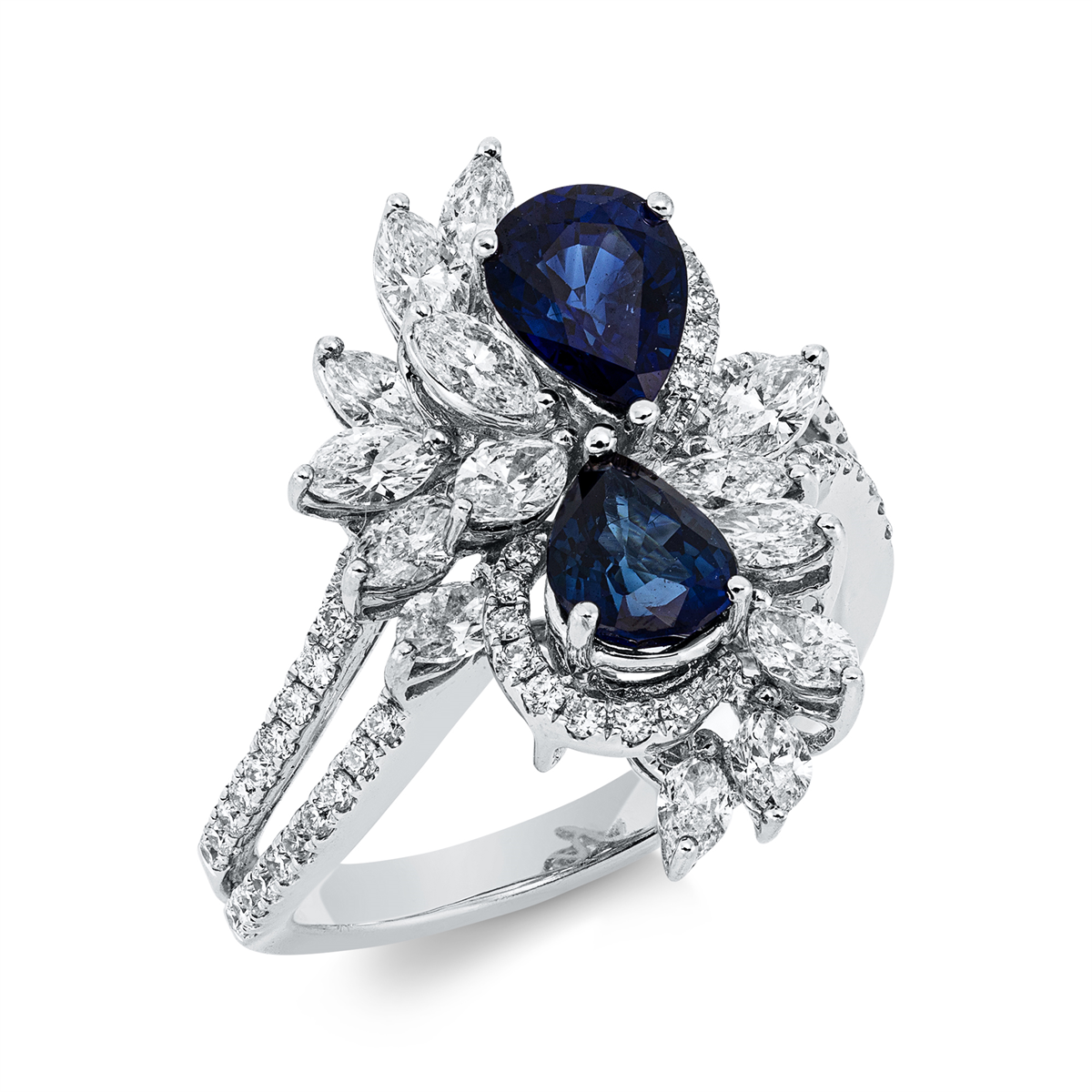 Klassieke ring met gekleurde steen - 1FI49