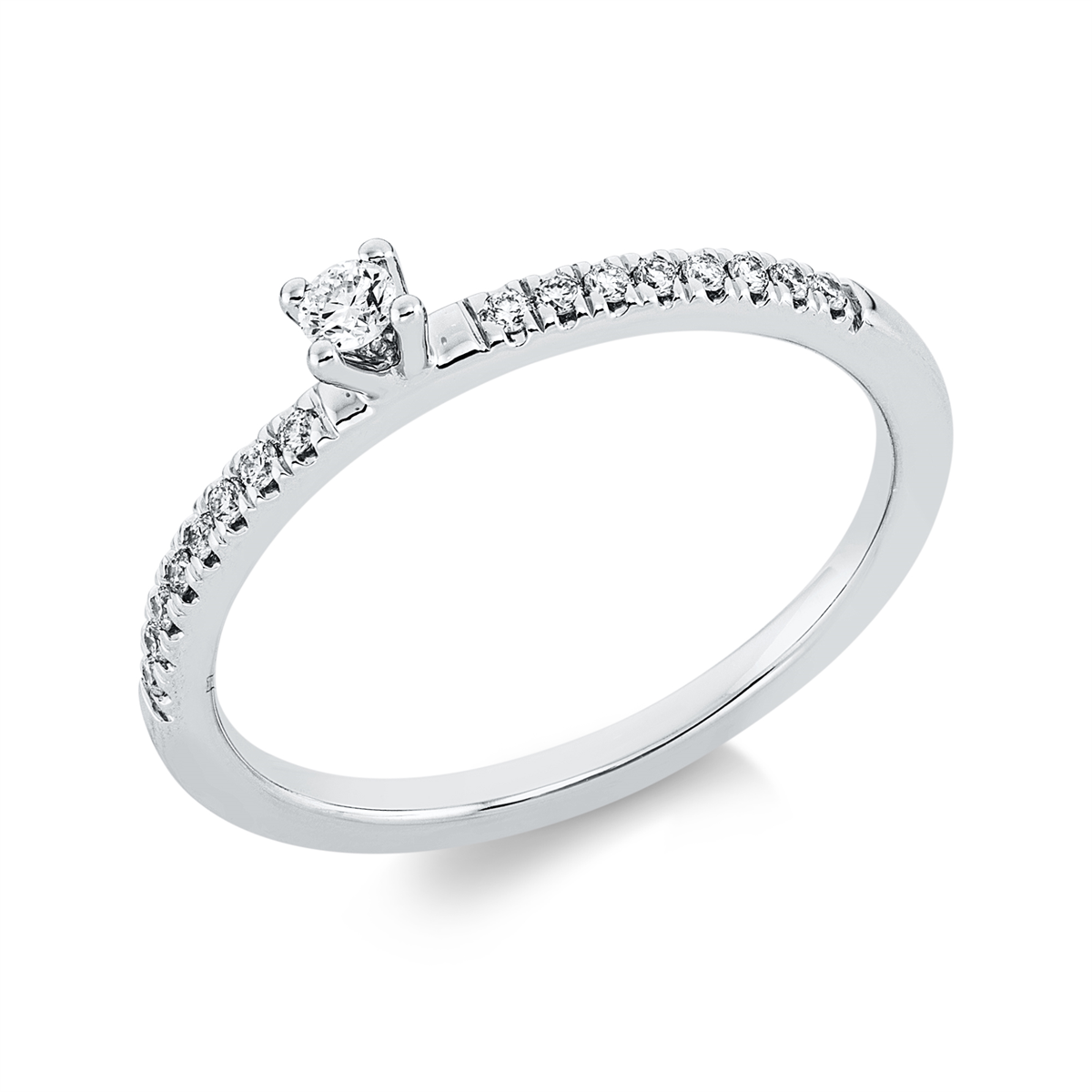 solitaire with accent stones ring - 1FK81
