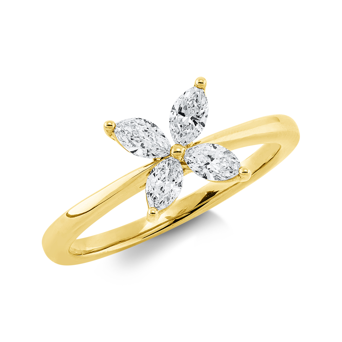 marquise  modern woman ring in yellow gold