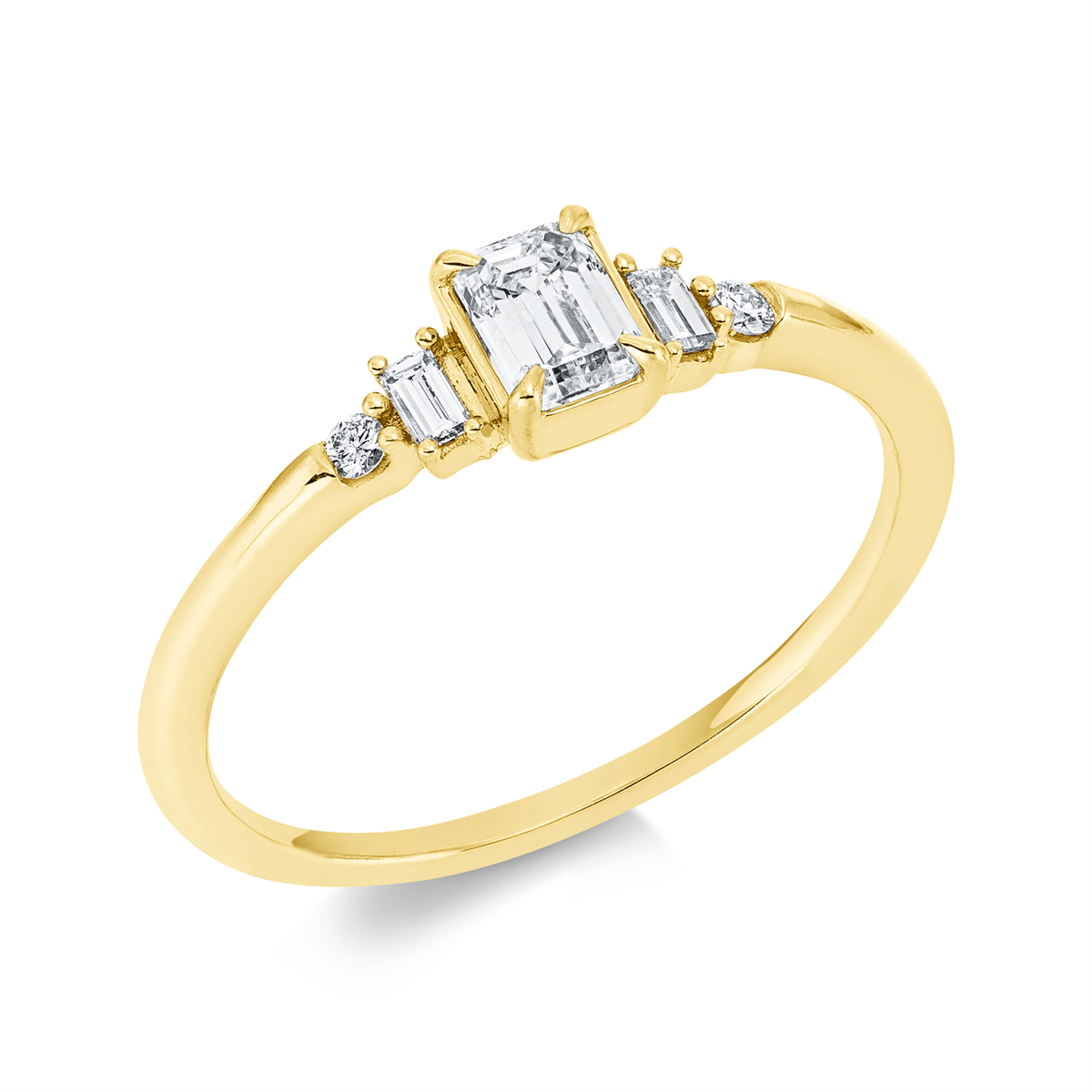 solitaire with accent stones ring - 1FP25
