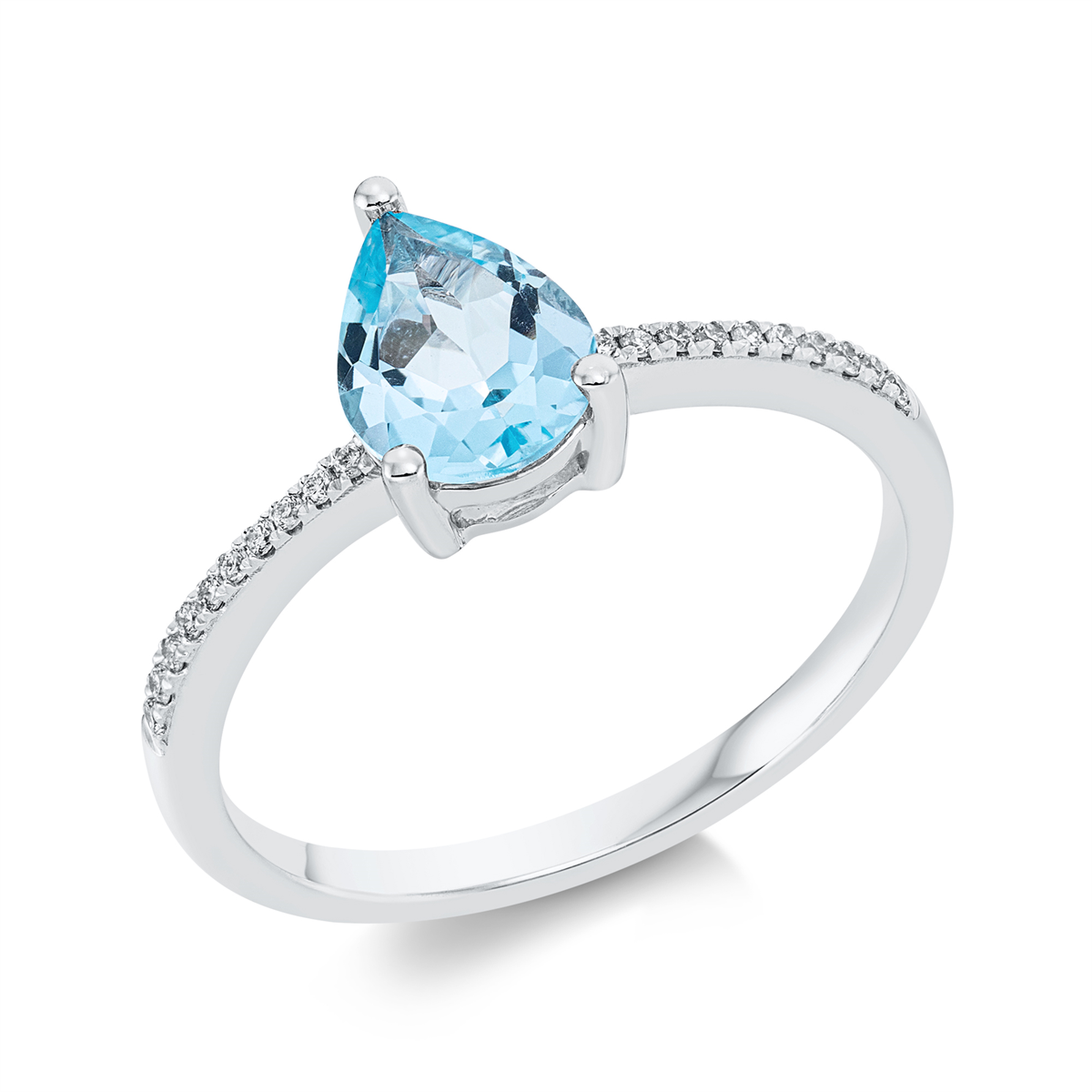 diamond full cut topaz colored stone fashion ring in white gold