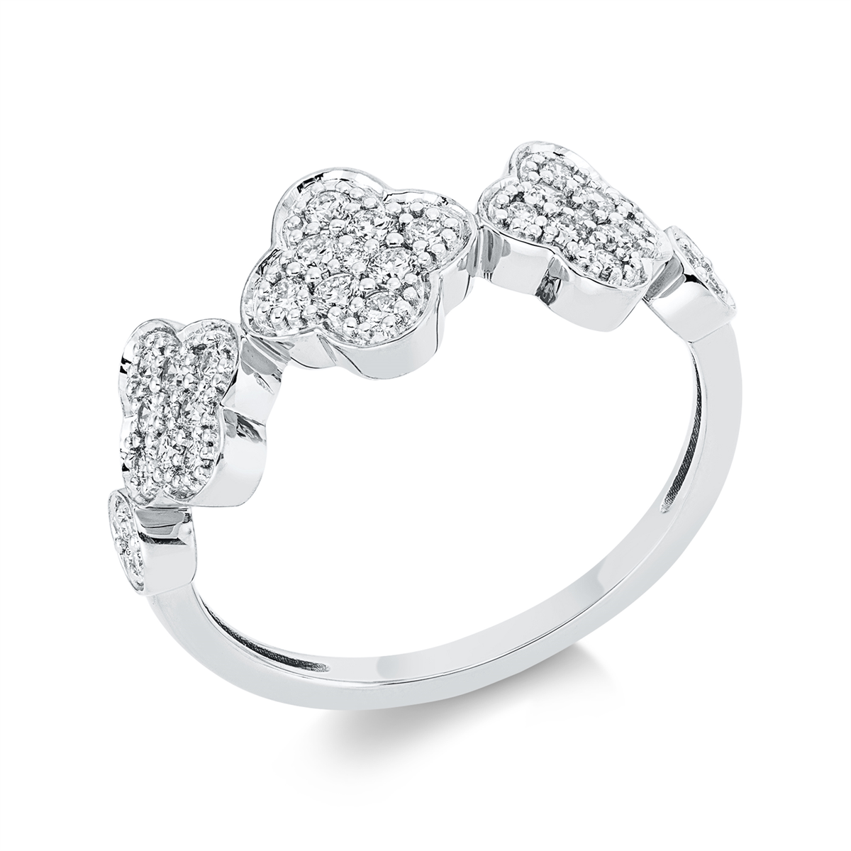 diamond full cut  illusion classic ring in white gold