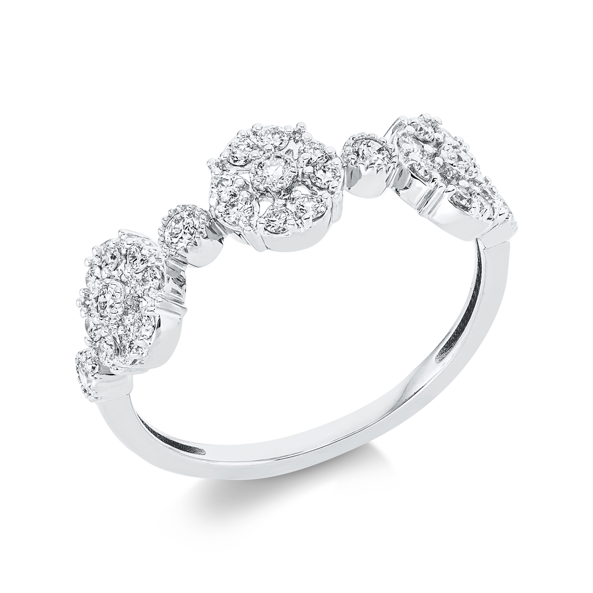 diamond full cut  illusion classic ring in white gold