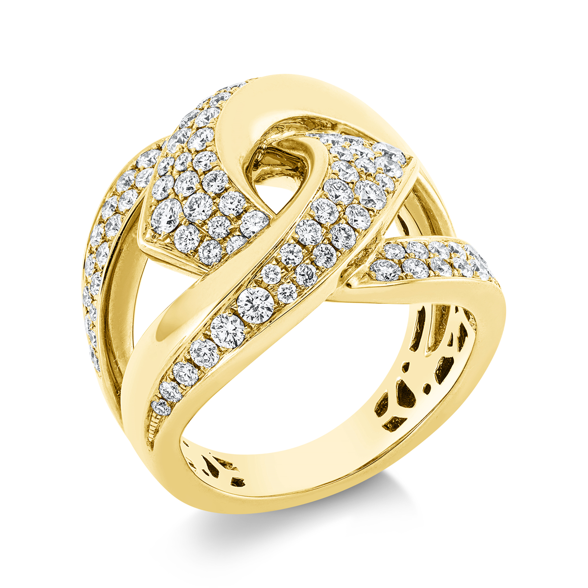 diamond full cut  exclusive ring in yellow gold