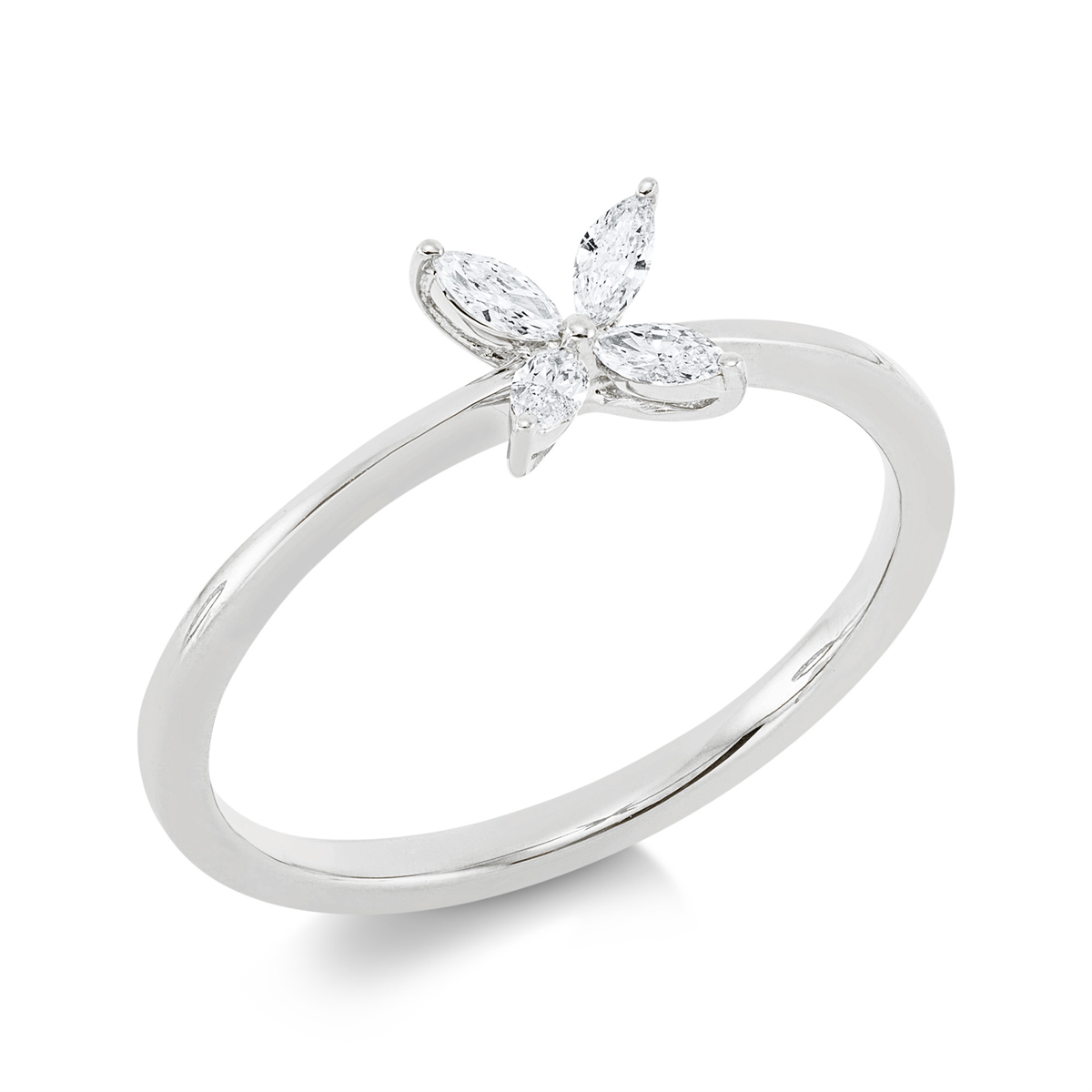 marquise  modern woman ring in white gold