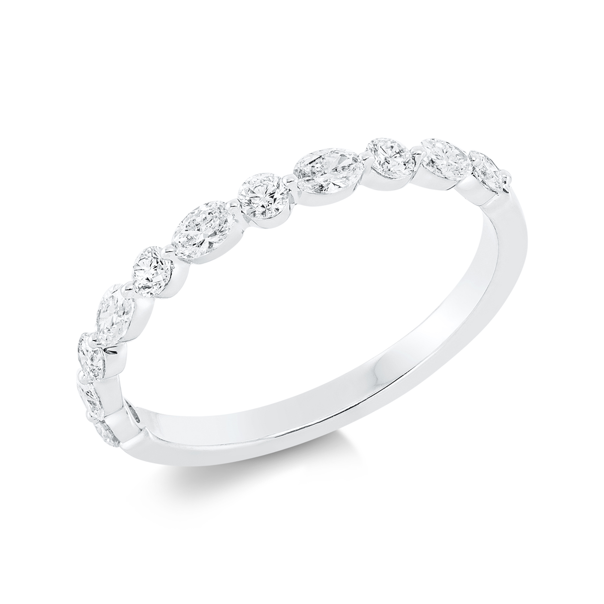 fantasy-cut  modern woman ring in white gold