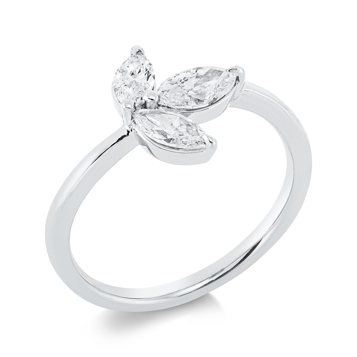 marquise  modern woman ring in white gold